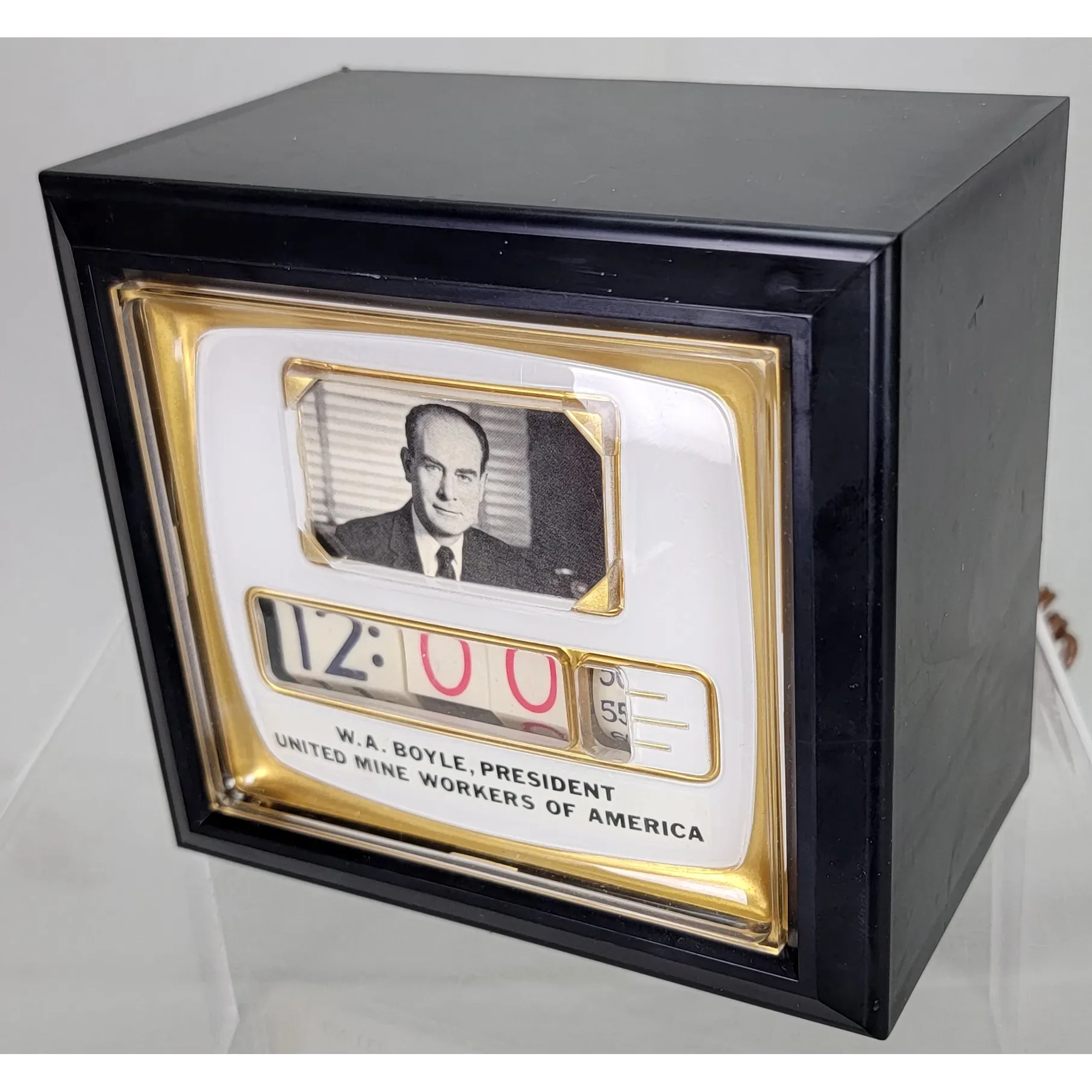 Vintage Tele-Vision Lamp Clock - No. 700 P1 Photo Ident  - W.A. Tony Boyle - Mine Workers Union - View 4