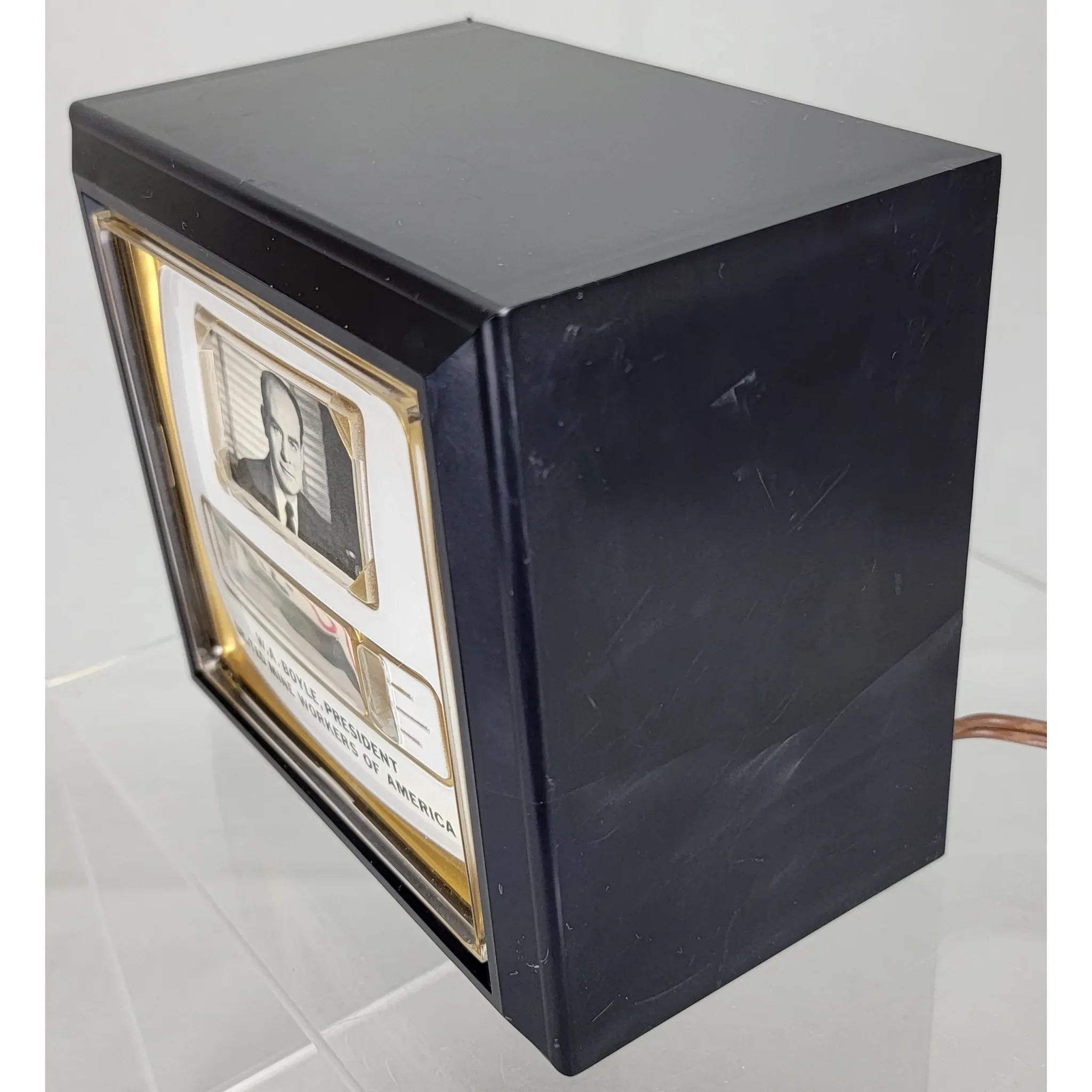 Vintage Tele-Vision Lamp Clock - No. 700 P1 Photo Ident  - W.A. Tony Boyle - Mine Workers Union - View 6