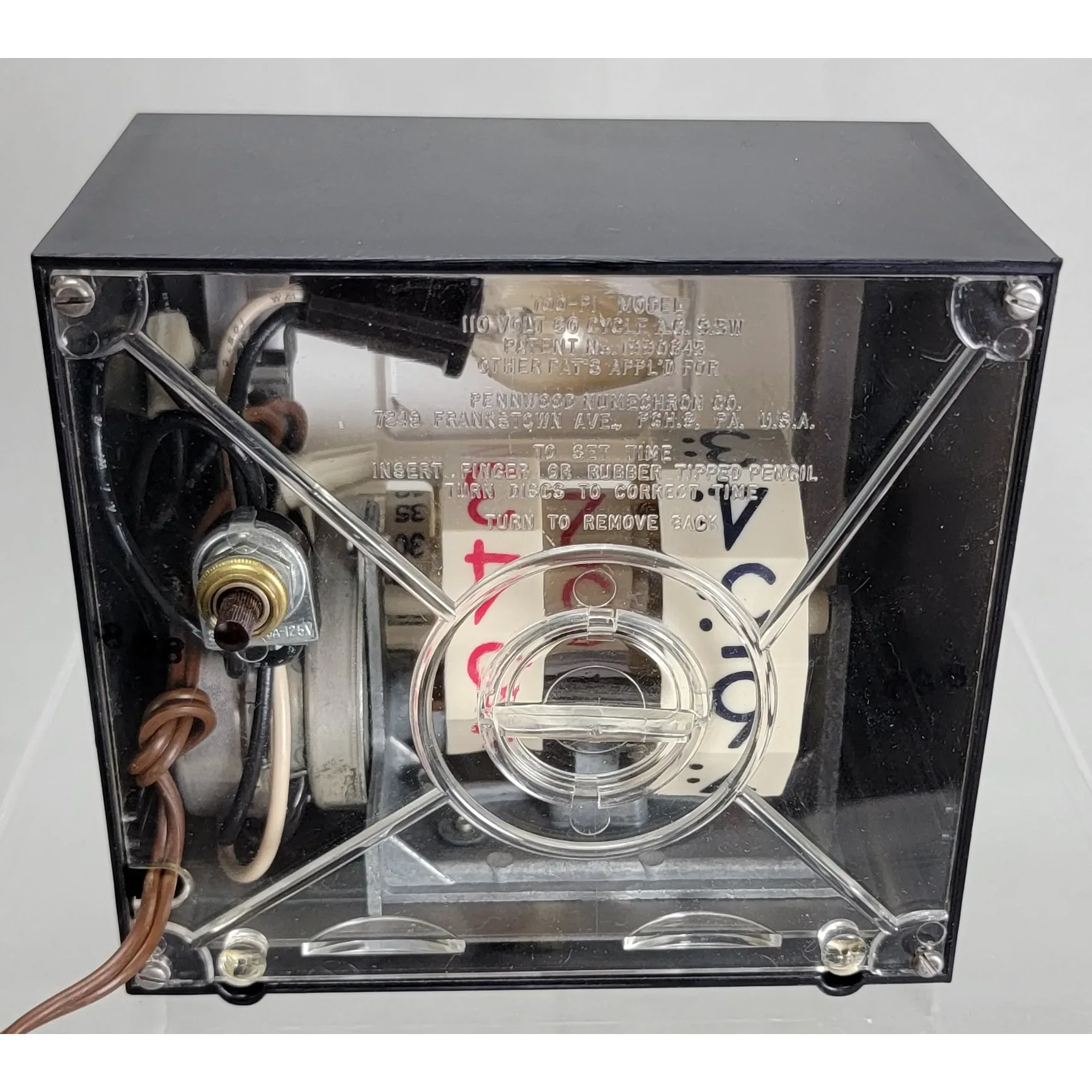 Vintage Tele-Vision Lamp Clock - No. 700 P1 Photo Ident  - W.A. Tony Boyle - Mine Workers Union - View 9