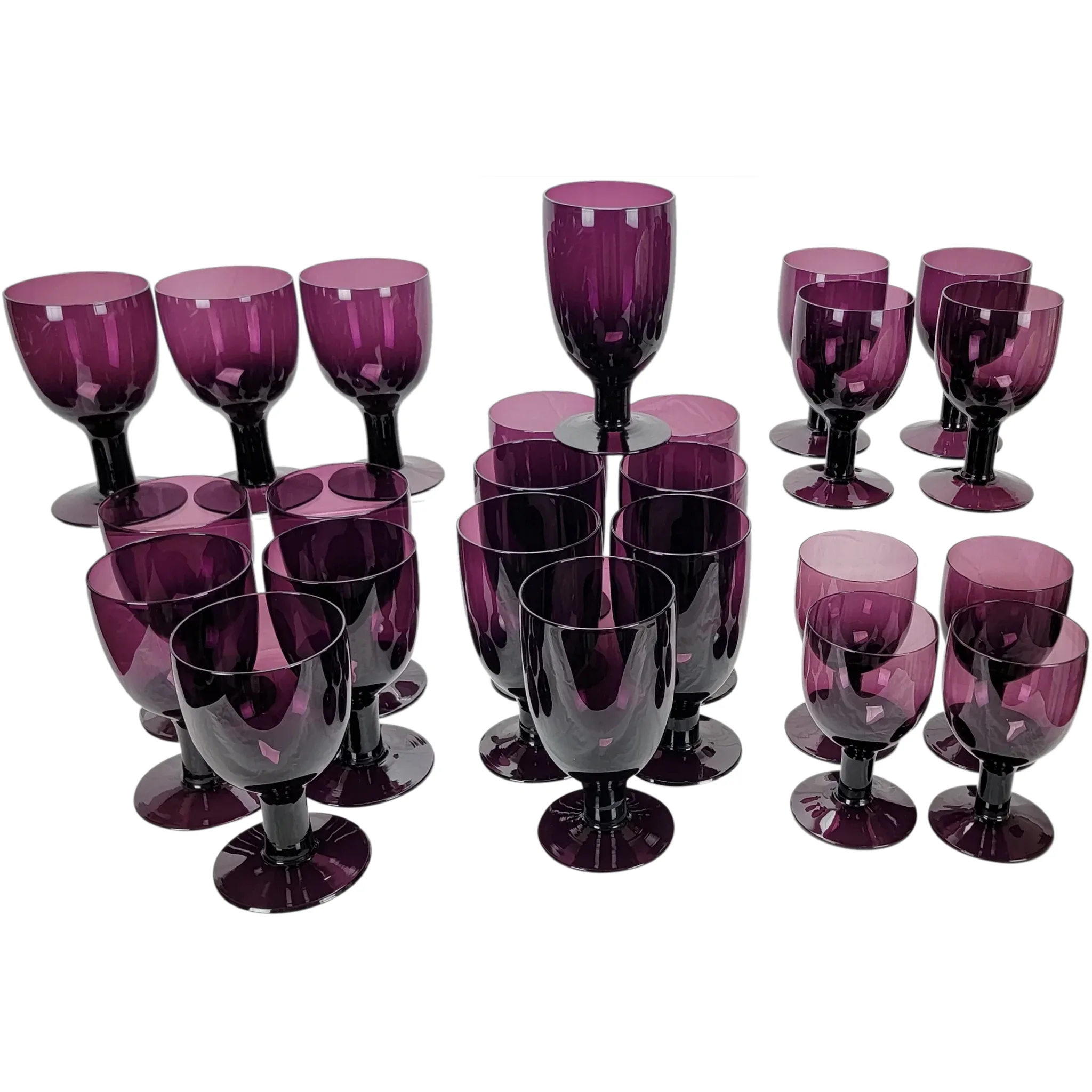 Set 26 Yugoslavia Amethyst/Purple Goblets MCM