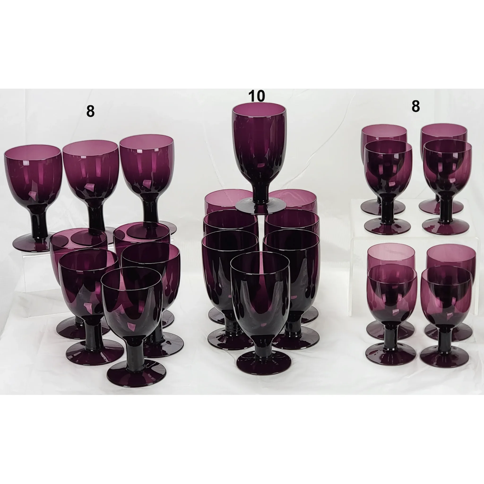 Set 26 Yugoslavia Amethyst/Purple Goblets MCM - View 2