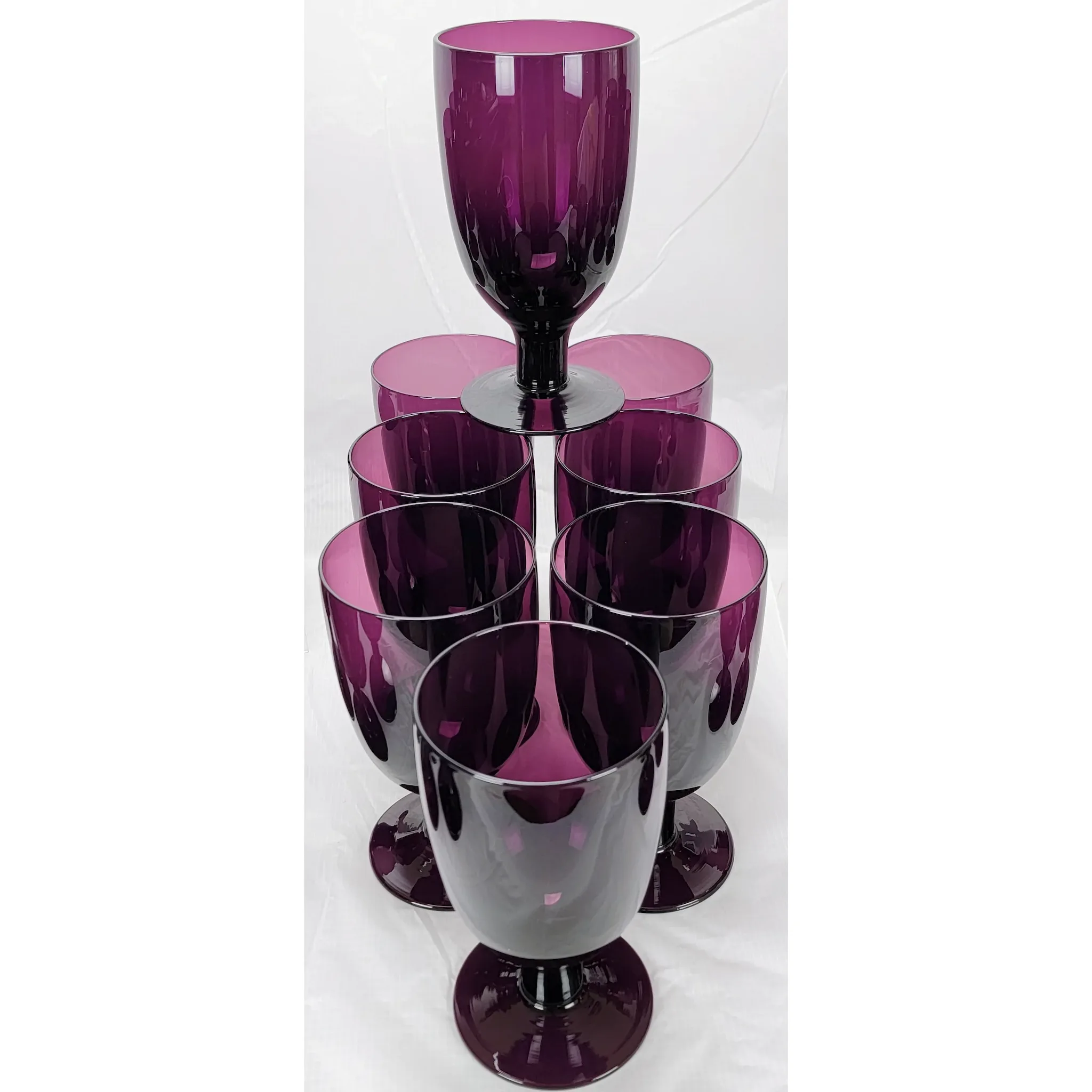 Set 26 Yugoslavia Amethyst/Purple Goblets MCM - View 3
