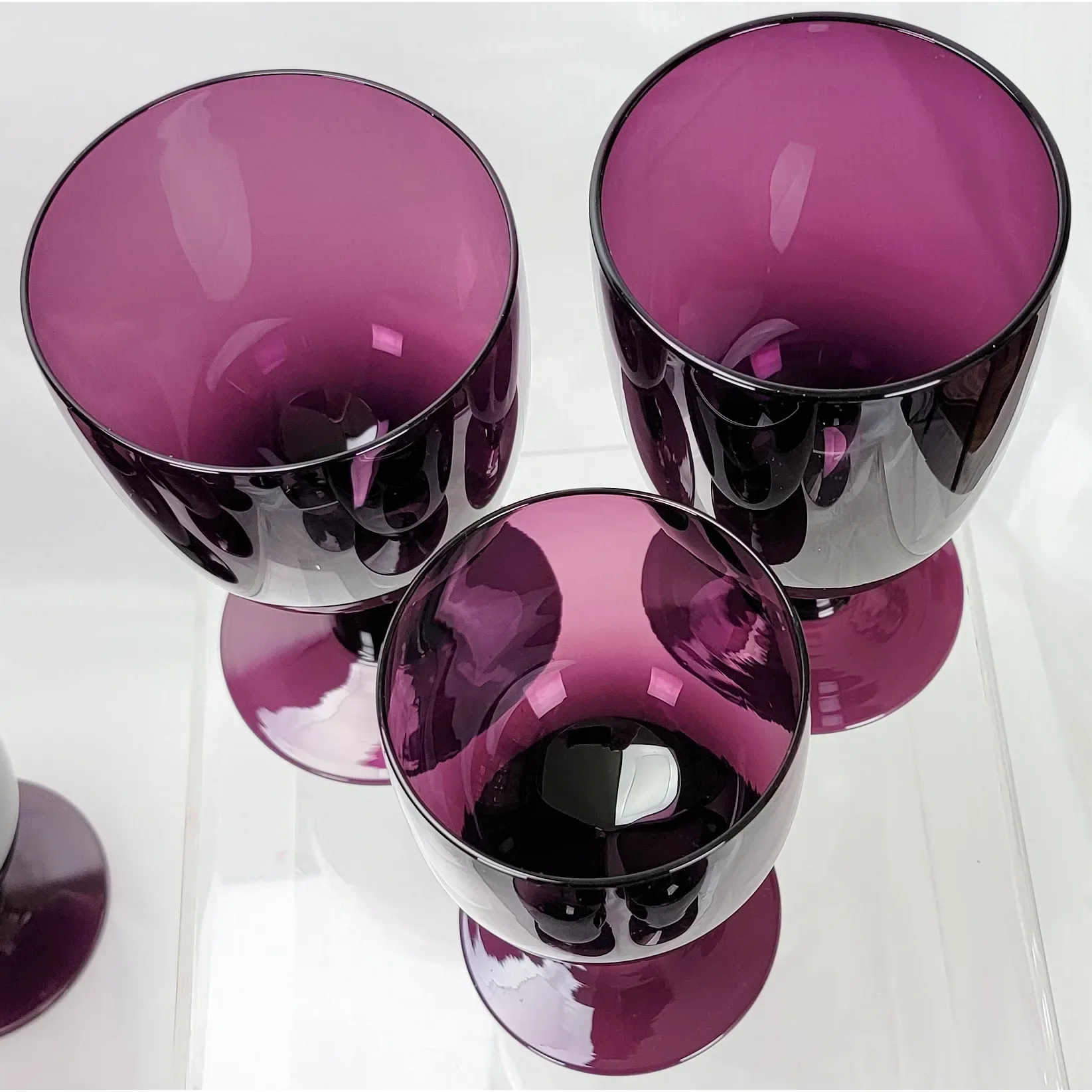 Set 26 Yugoslavia Amethyst/Purple Goblets MCM - View 5