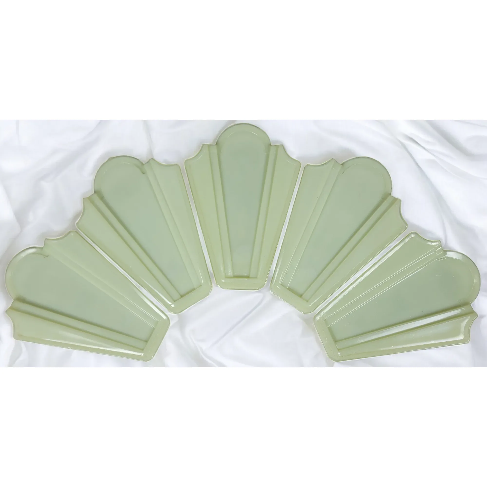 Set 5 Gill Glass Panelle Art Deco Slip Shade Chandelier Panels - View 5