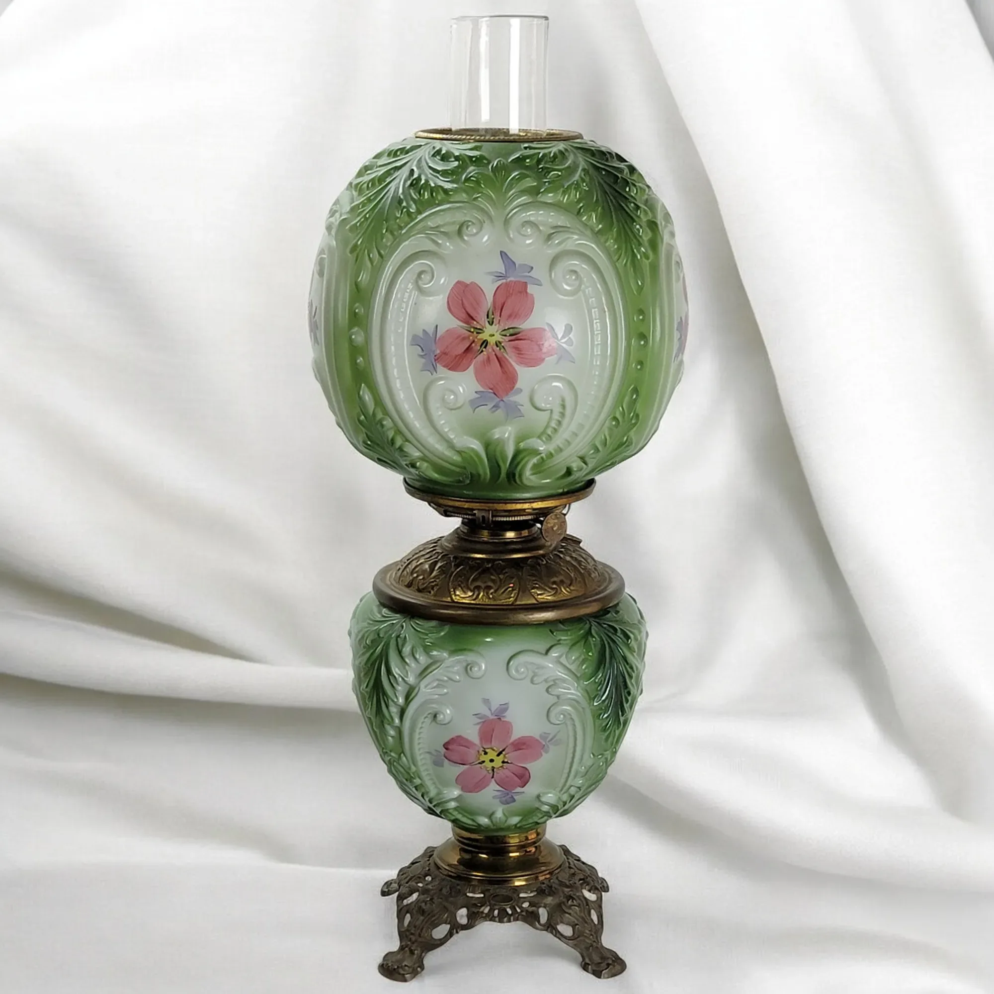 Antique Consolidated Lamp and Glass Co. GWTW Embossed / Molded Kerosene Oil - View 3
