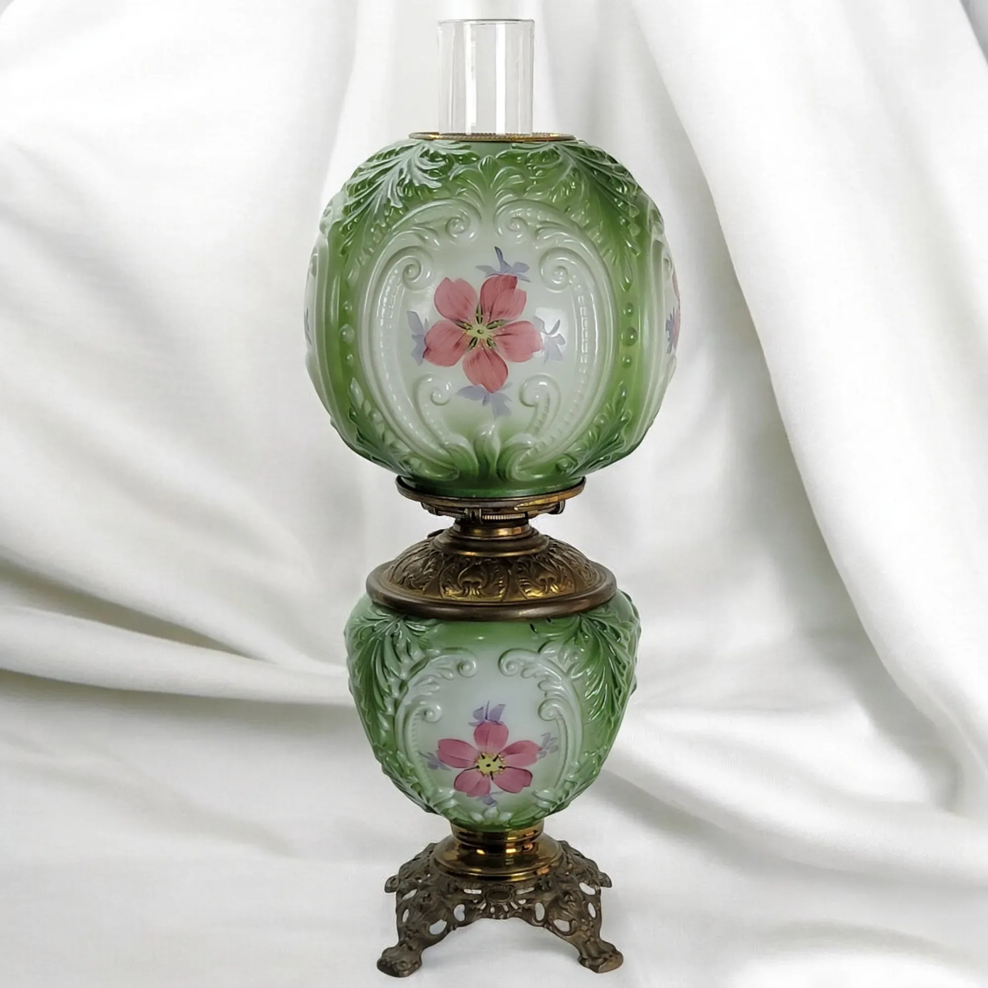 Antique Consolidated Lamp and Glass Co. GWTW Embossed / Molded Kerosene Oil - View 5
