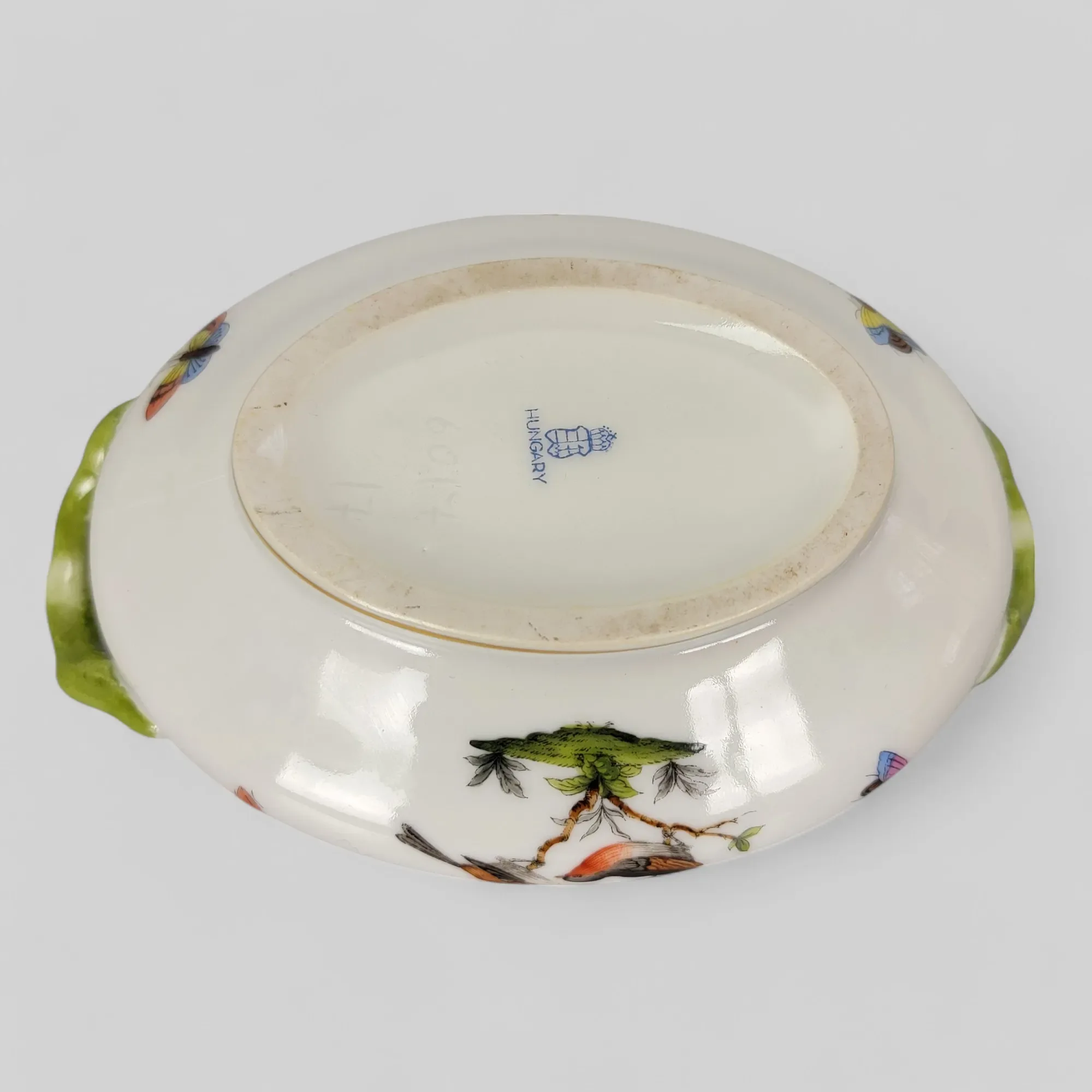 Vintage Herend Hungary Mini Tureen Rothschild Bird Lemon Finial Hand Painted - View 11