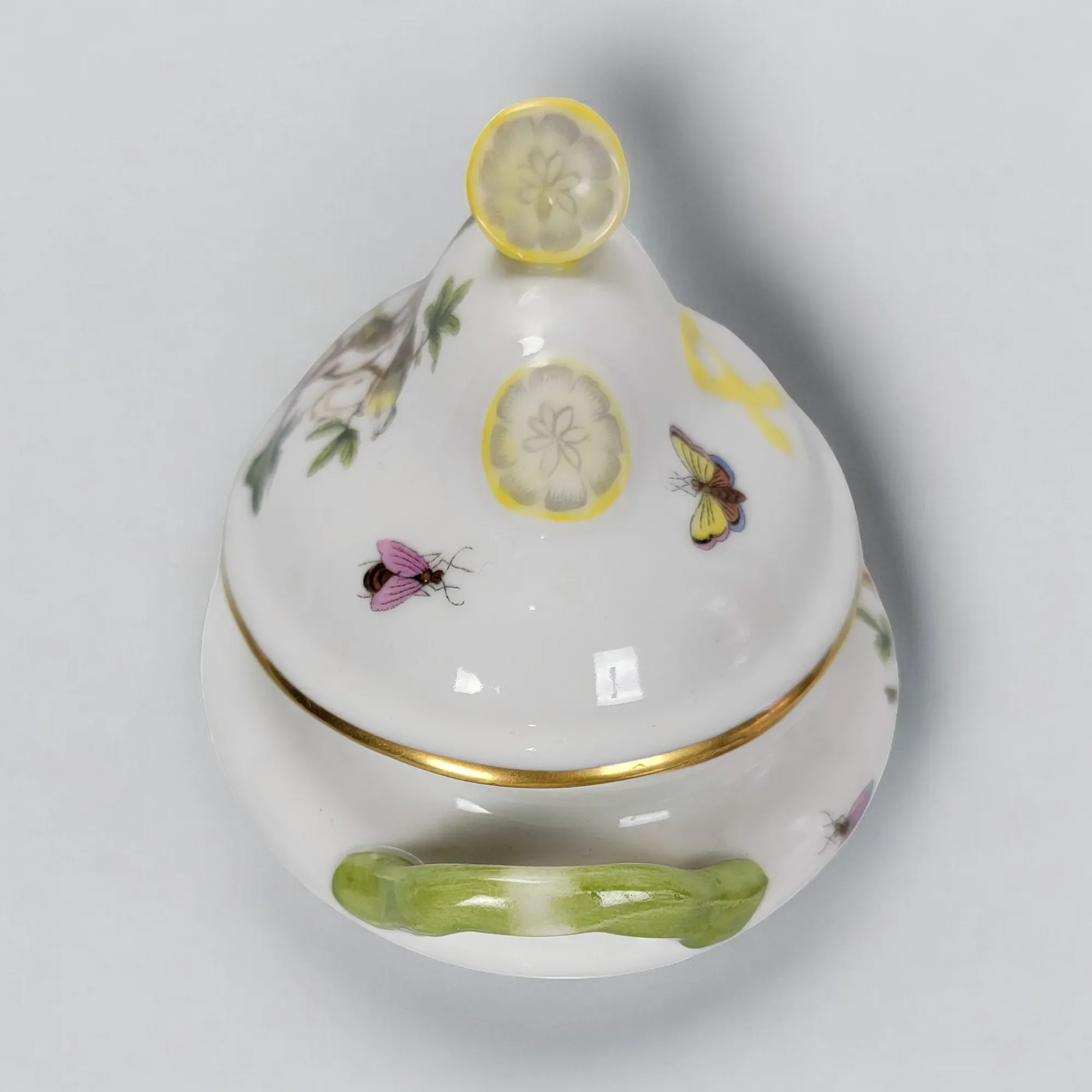 Vintage Herend Hungary Mini Tureen Rothschild Bird Lemon Finial Hand Painted - View 8