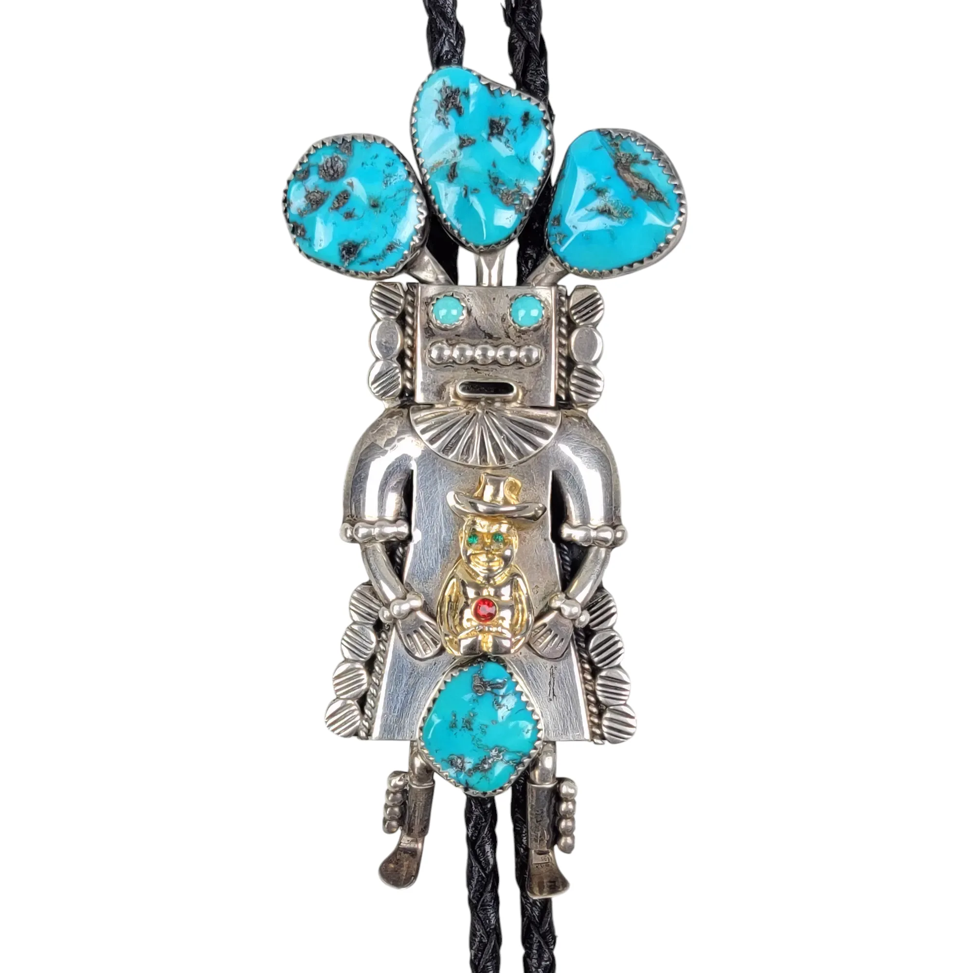 Vintage Will Denetdale Navajo Kachina Billiken Bolo Tie