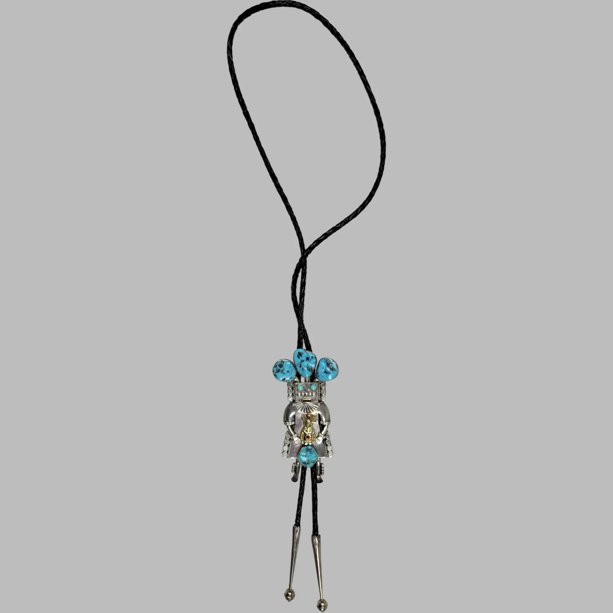 Vintage Will Denetdale Navajo Kachina Billiken Bolo Tie - View 7