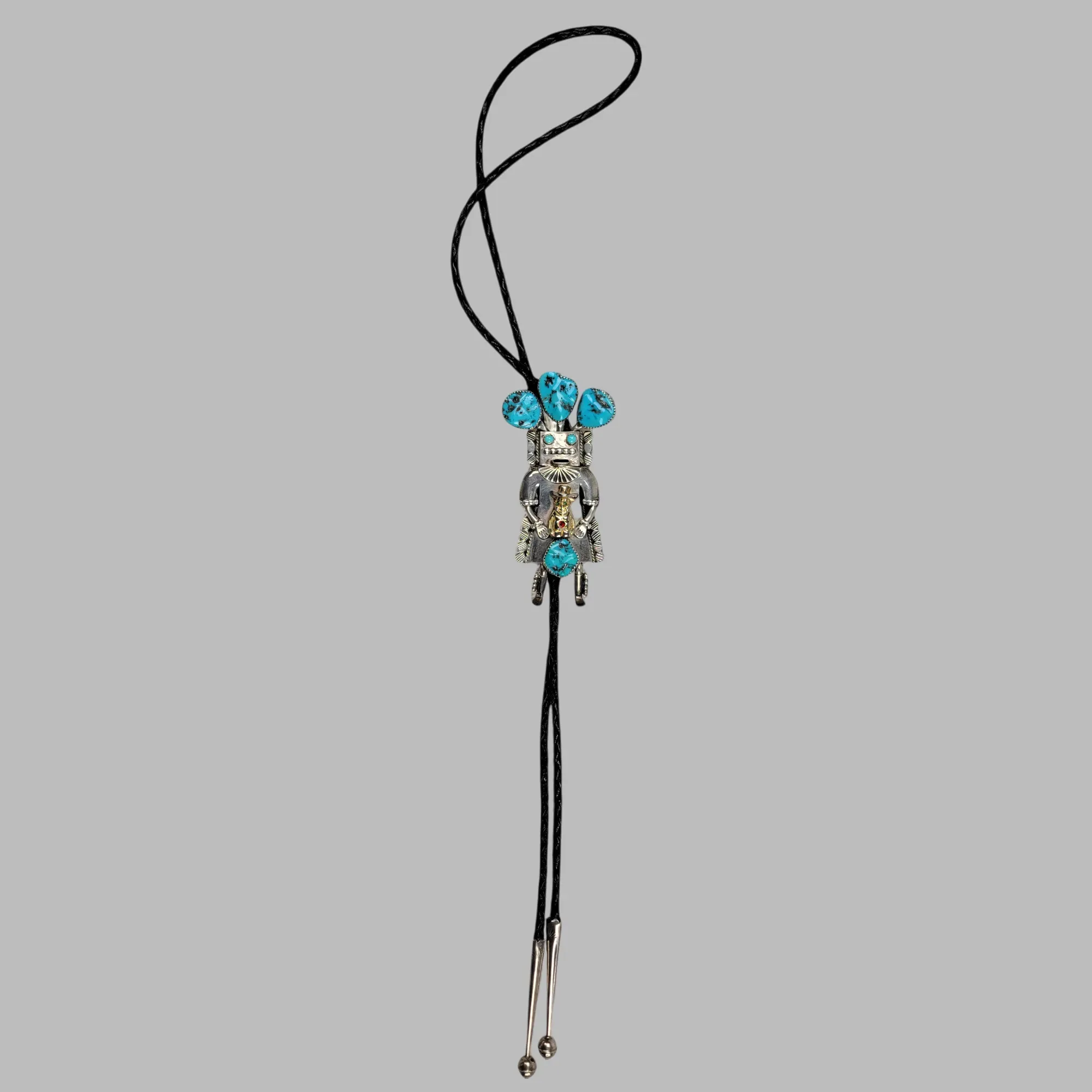 Vintage Will Denetdale Navajo Kachina Billiken Bolo Tie - View 8