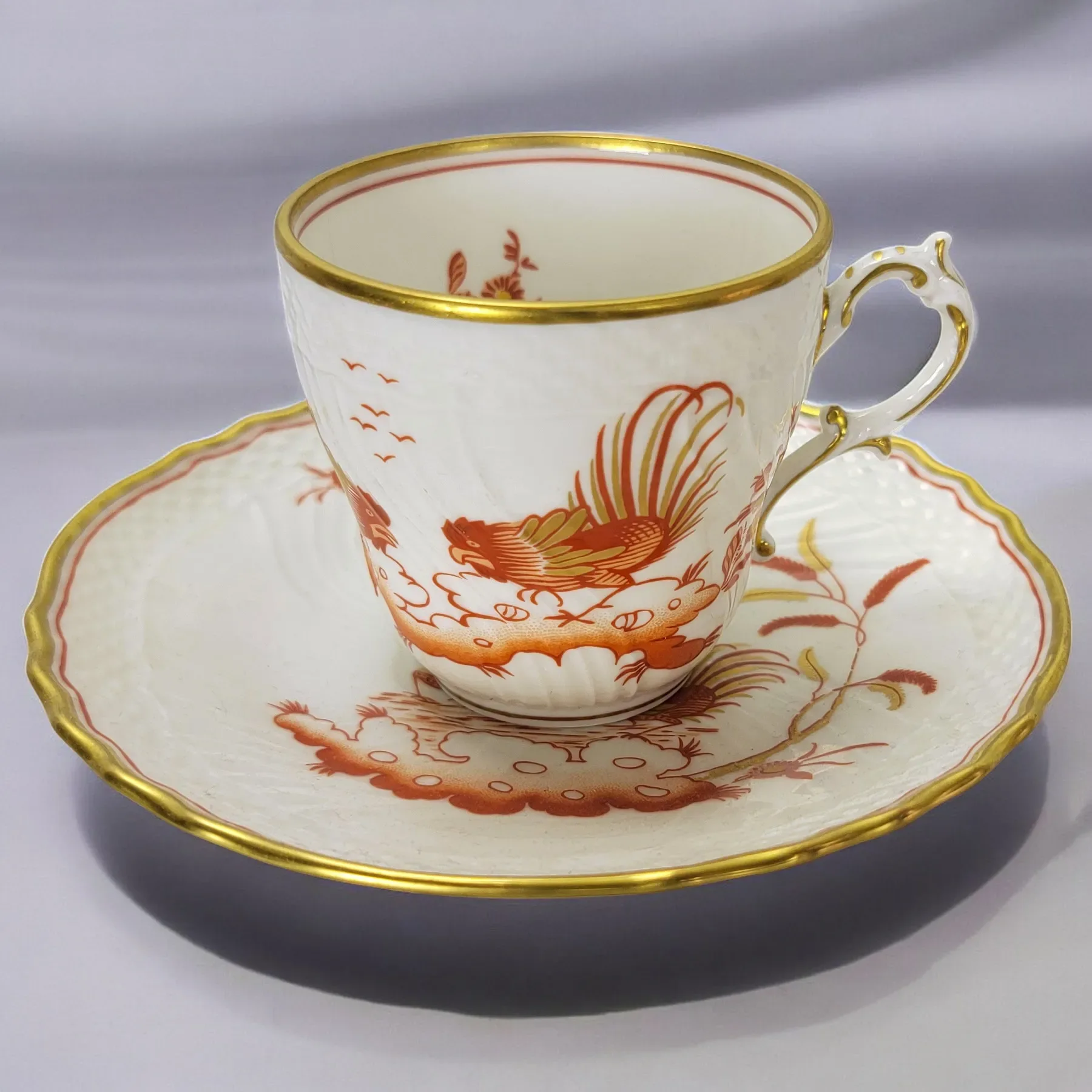 Richard Ginori Siena Rust Rooster Demitasse Cup & Saucer - View 3