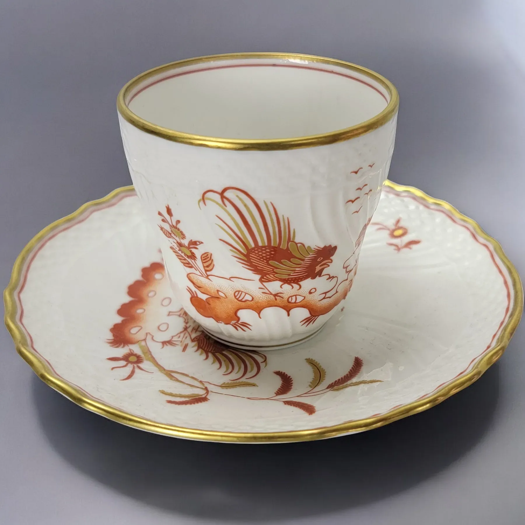 Richard Ginori Siena Rust Rooster Demitasse Cup & Saucer - View 4