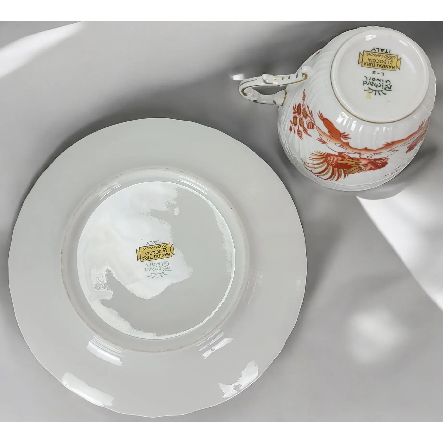 Richard Ginori Siena Rust Rooster Demitasse Cup & Saucer - View 8