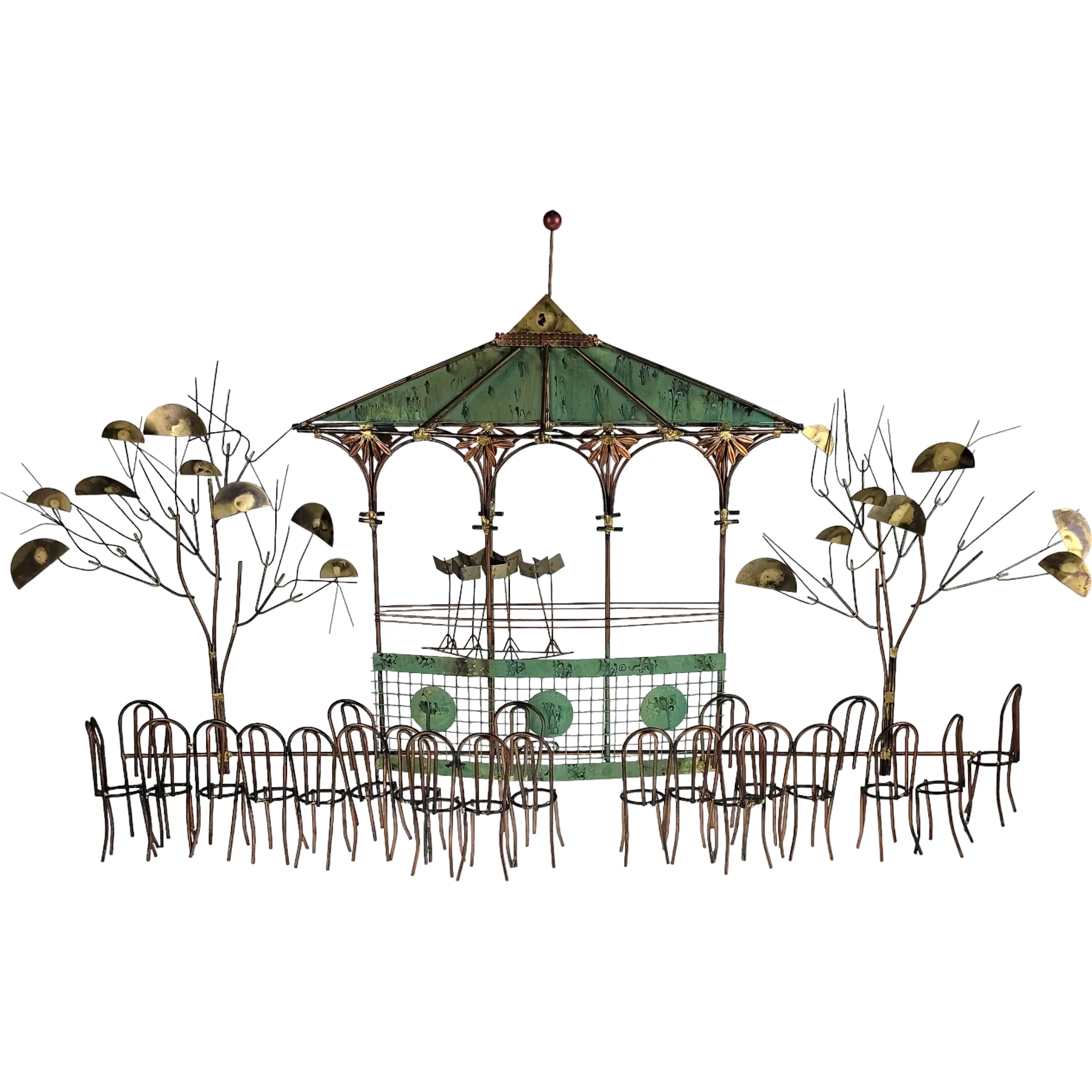 Vintage MCM Curtis Jere Bandstand Wall Art Sculpture - Signed