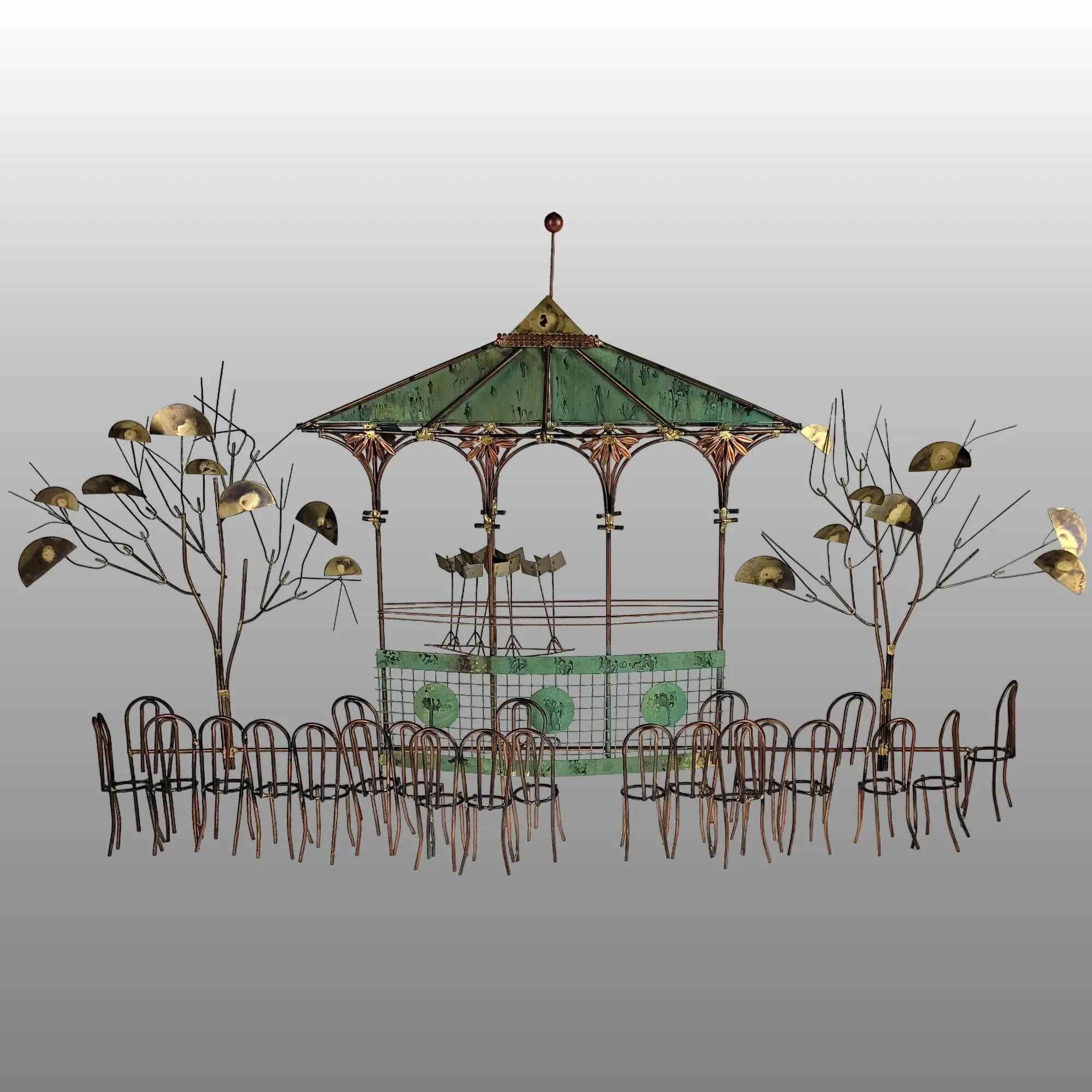 Vintage MCM Curtis Jere Bandstand Wall Art Sculpture - Signed - View 2