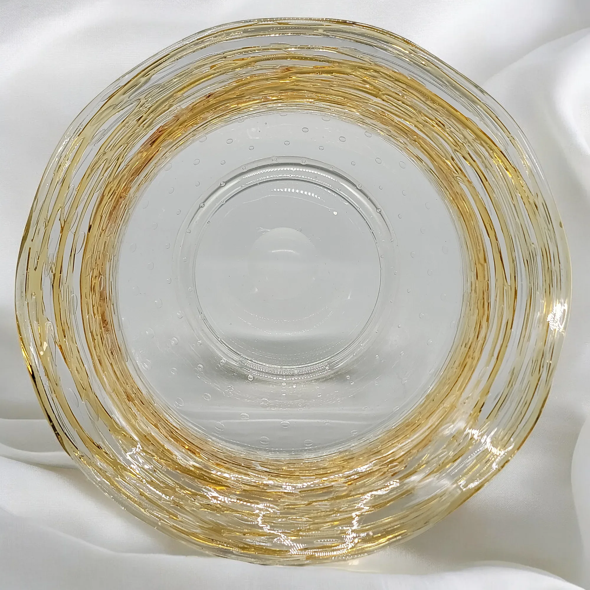 Frederick Carder for Steuben Gold Reeded Bowl - Controlled Bubbles - View 3