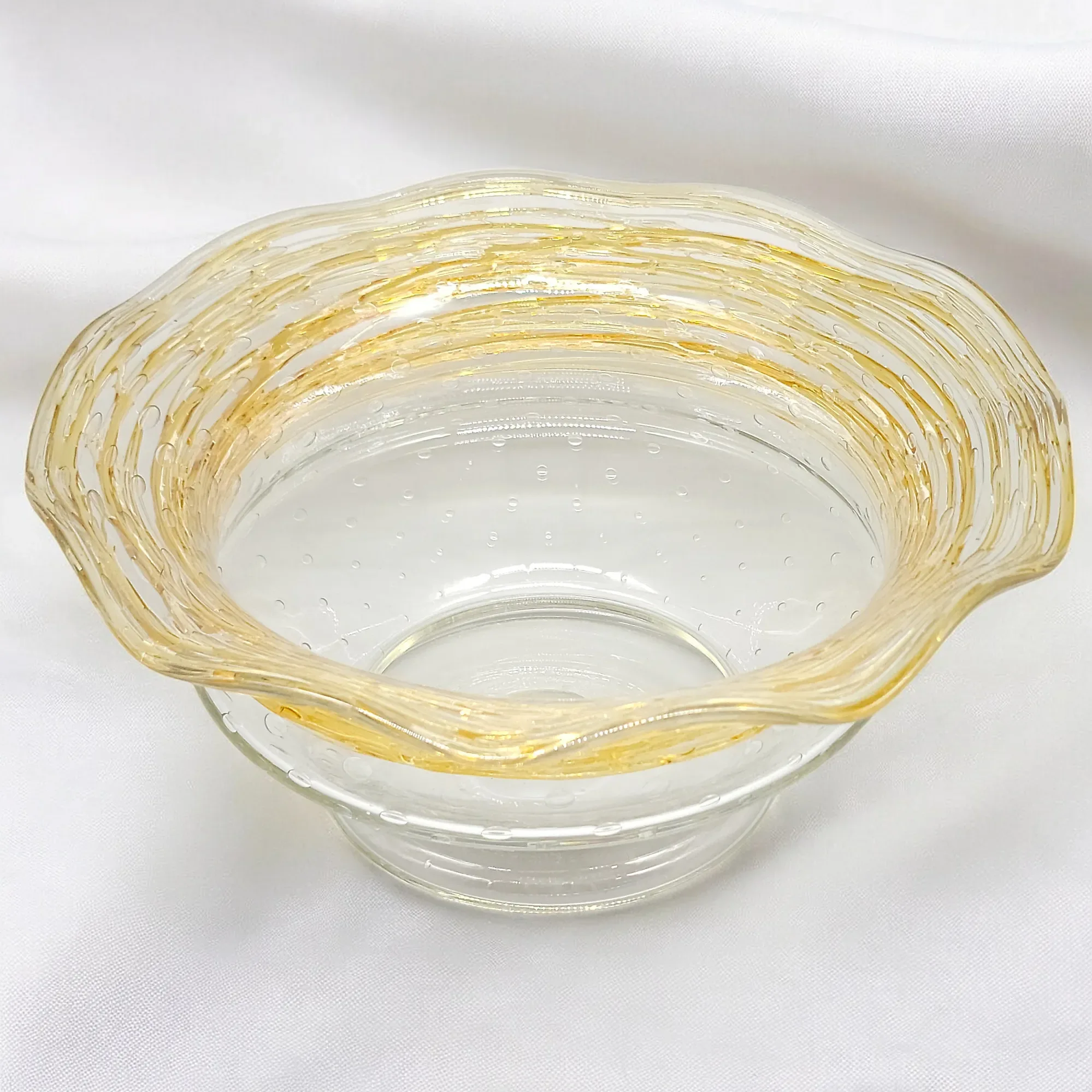 Frederick Carder for Steuben Gold Reeded Bowl - Controlled Bubbles - View 4