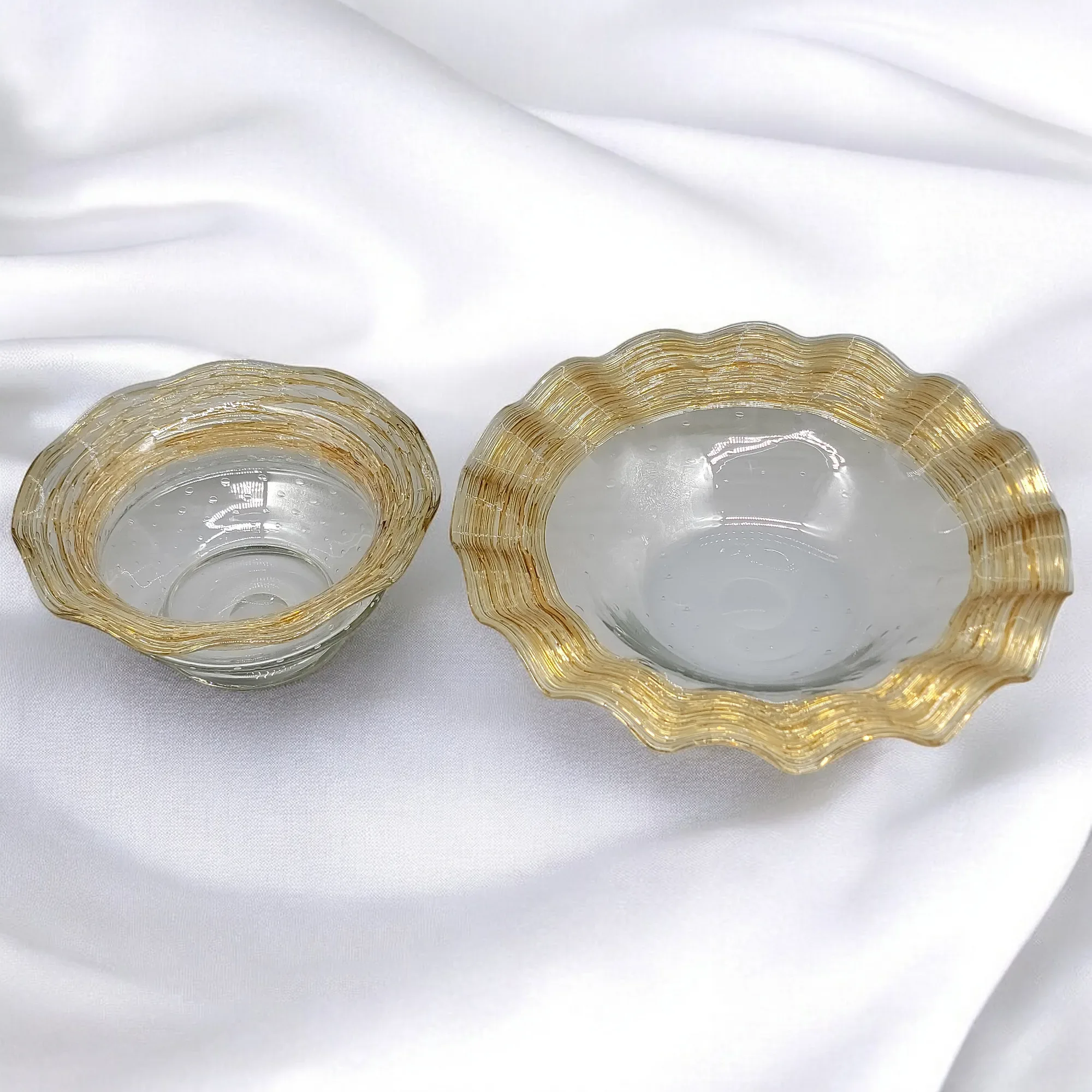 Frederick Carder for Steuben Gold Reeded Bowl - Controlled Bubbles - View 9