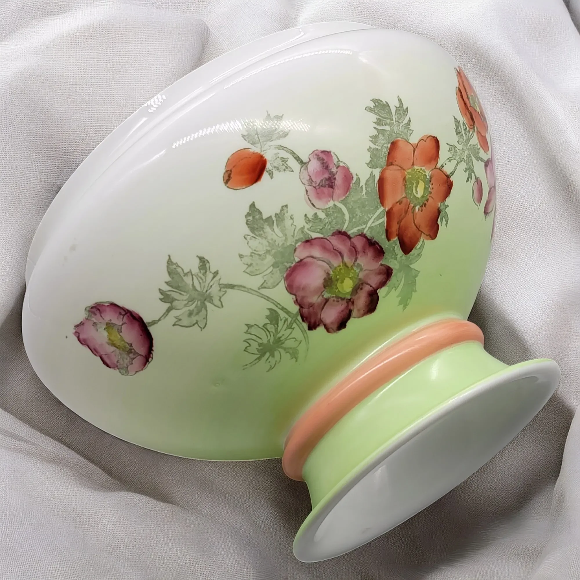 Antique Kerosene Lamp with Hand Painted Flowers - View 12