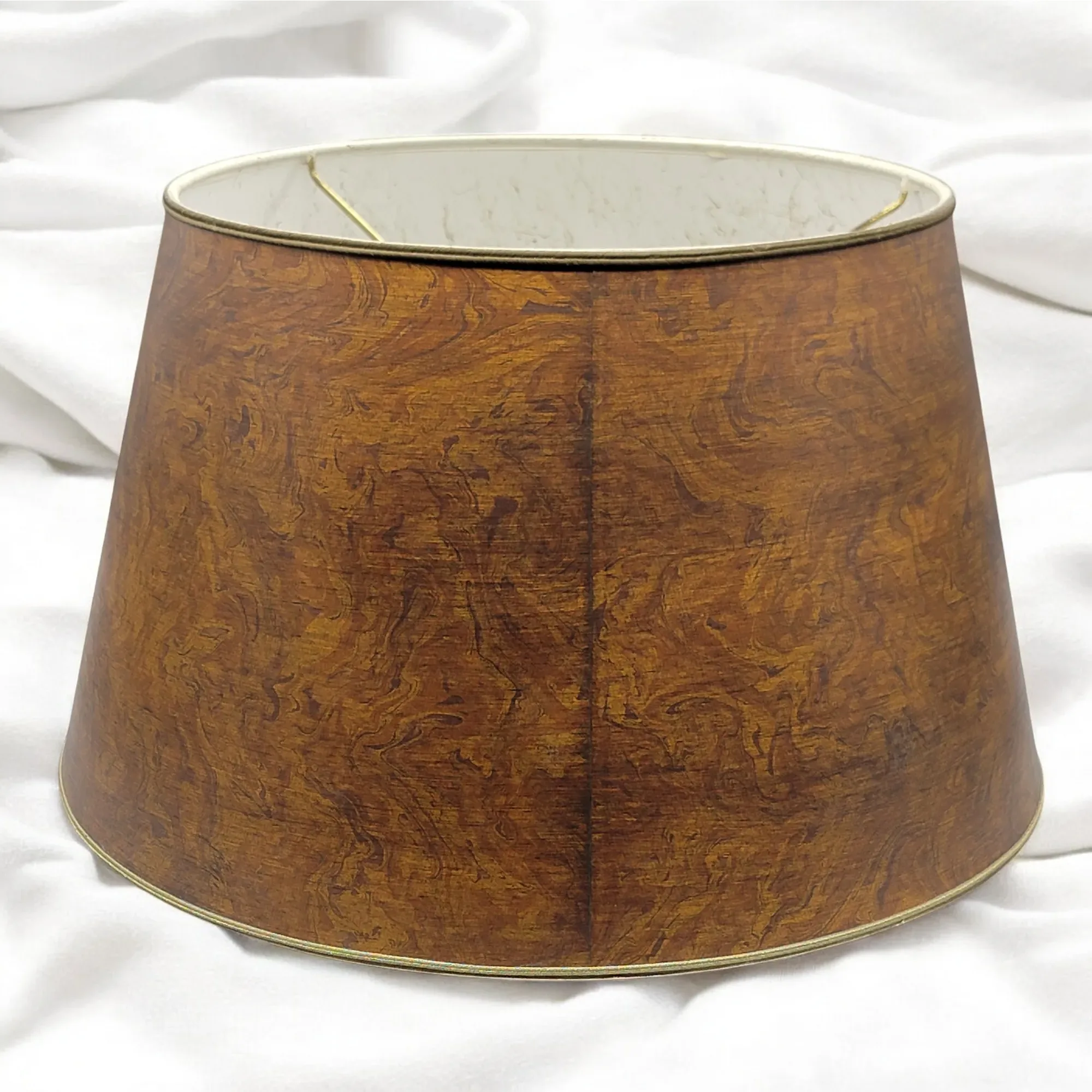 Vintage Mid-Century Stiffel Wood Grain Lamp Shade - View 3