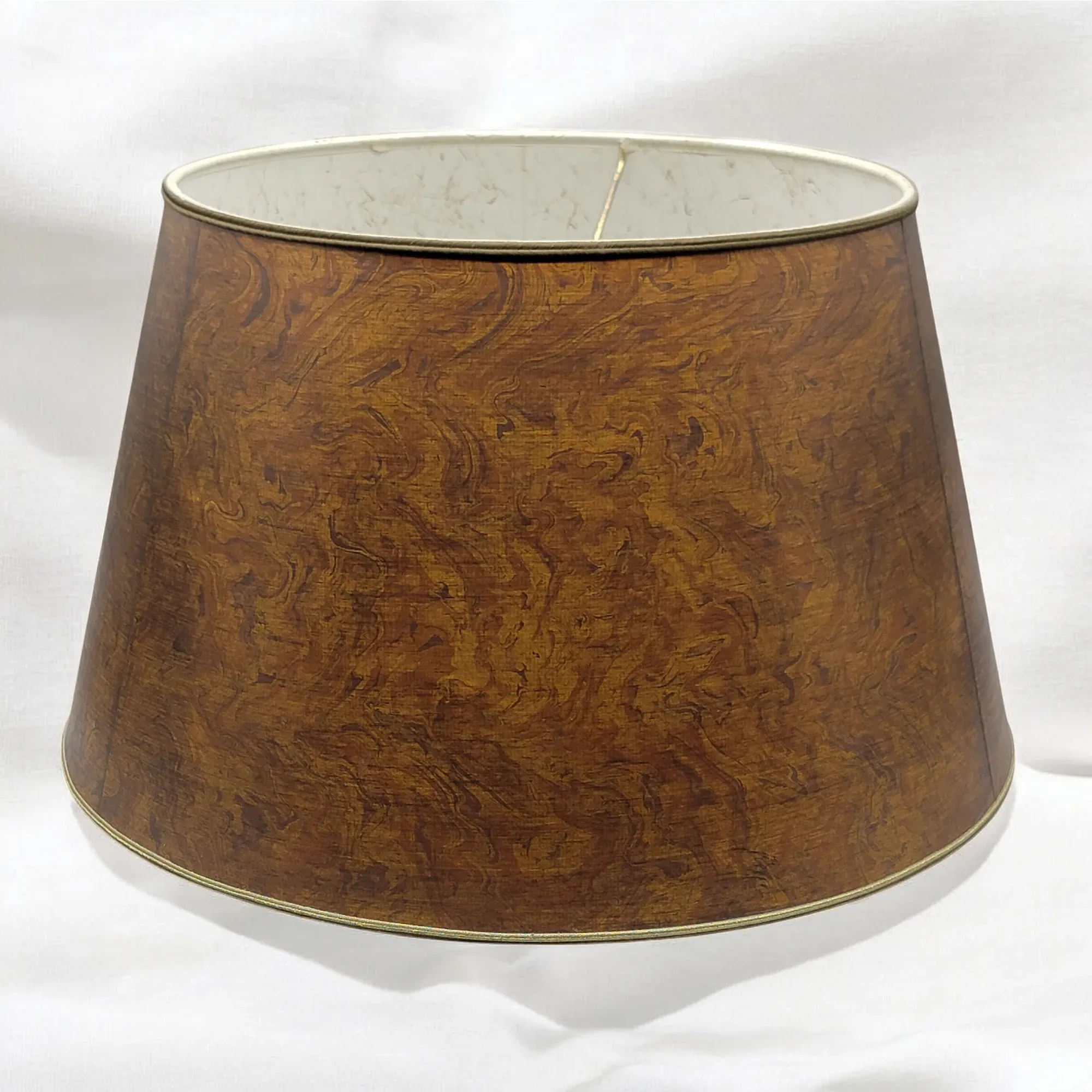 Vintage Mid-Century Stiffel Wood Grain Lamp Shade - View 4