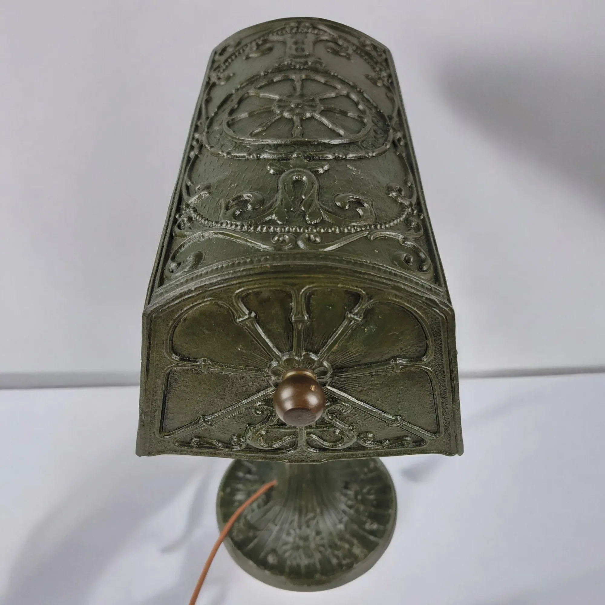 Art Nouveau Desk Lamp - Reverse Painted - View 14