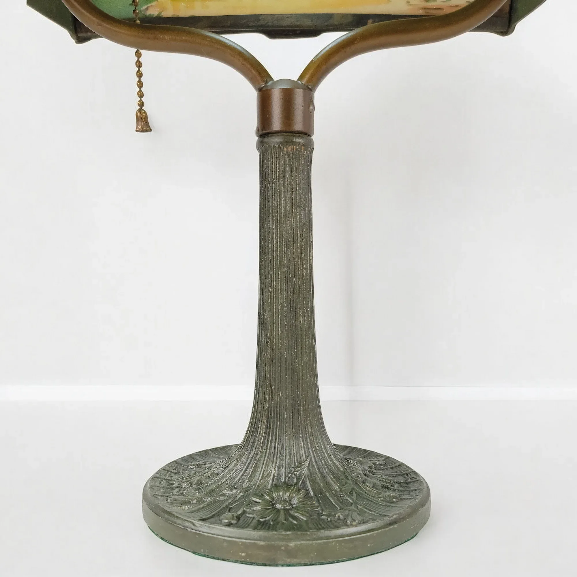 Art Nouveau Desk Lamp - Reverse Painted - View 15