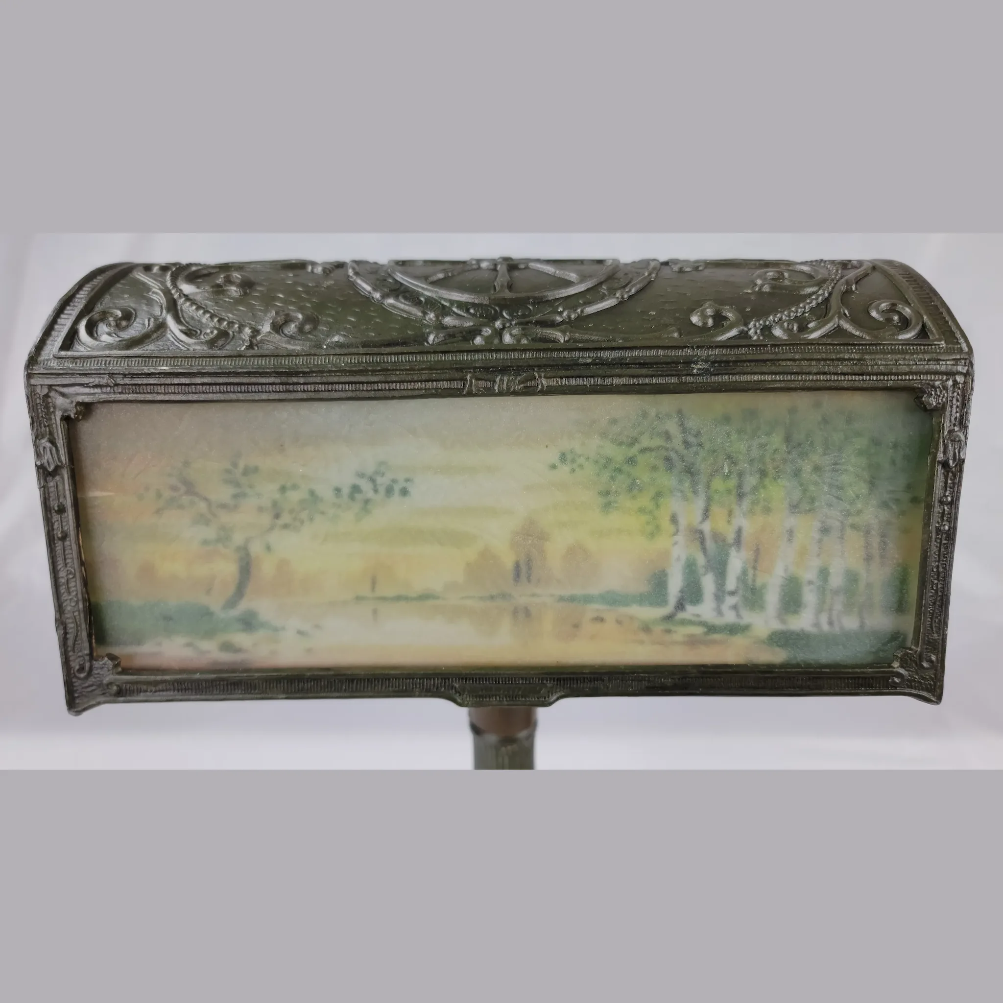 Art Nouveau Desk Lamp - Reverse Painted - View 7