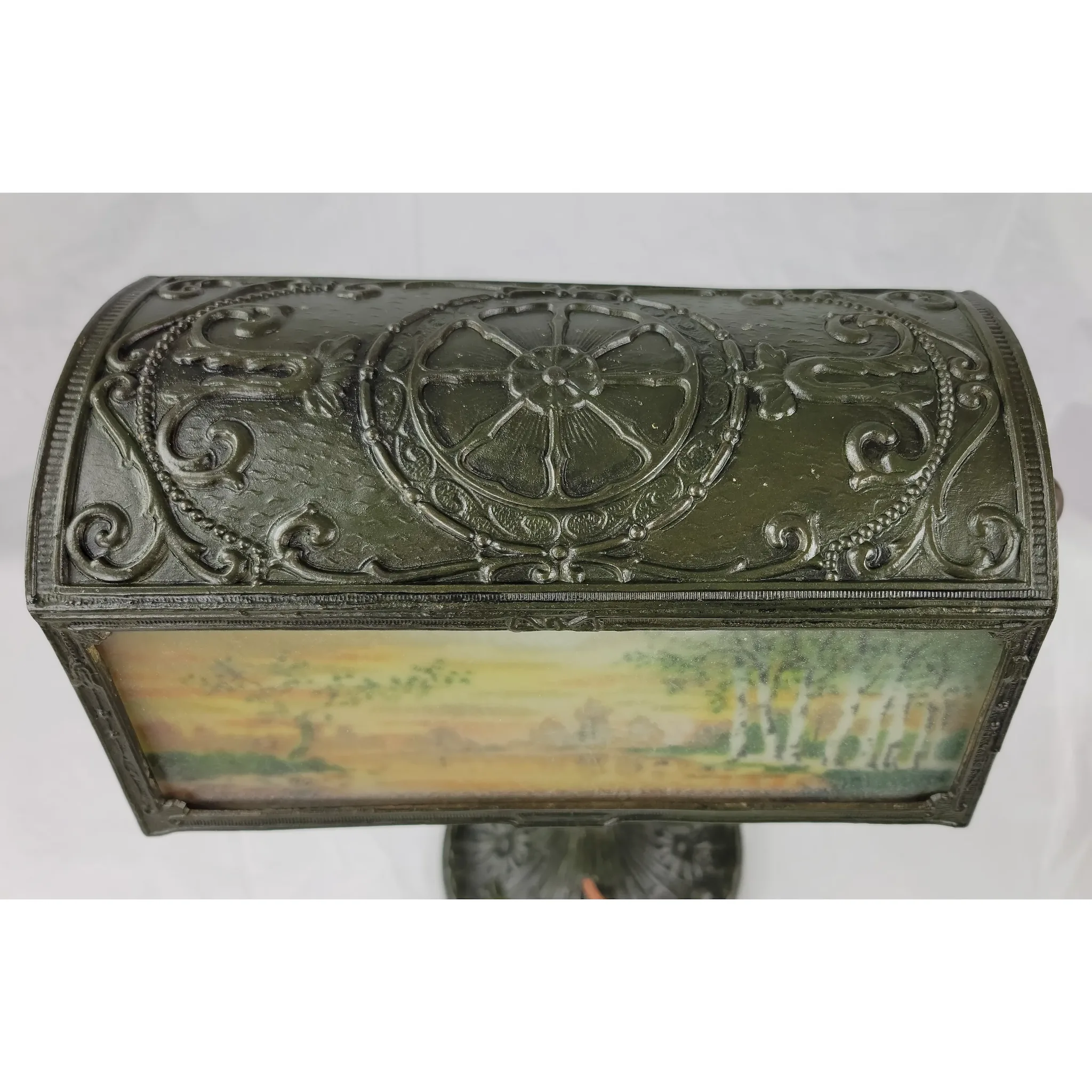 Art Nouveau Desk Lamp - Reverse Painted - View 8