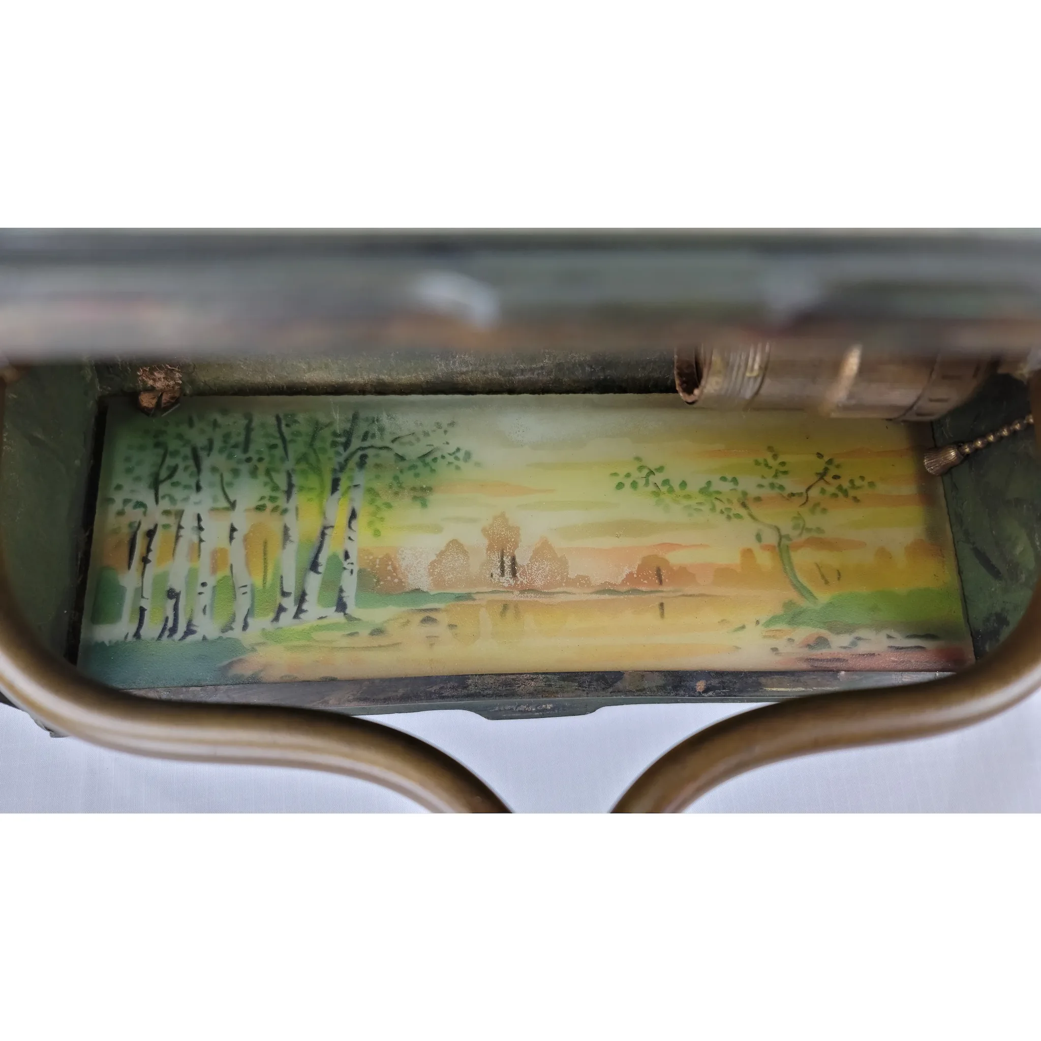 Art Nouveau Desk Lamp - Reverse Painted - View 9