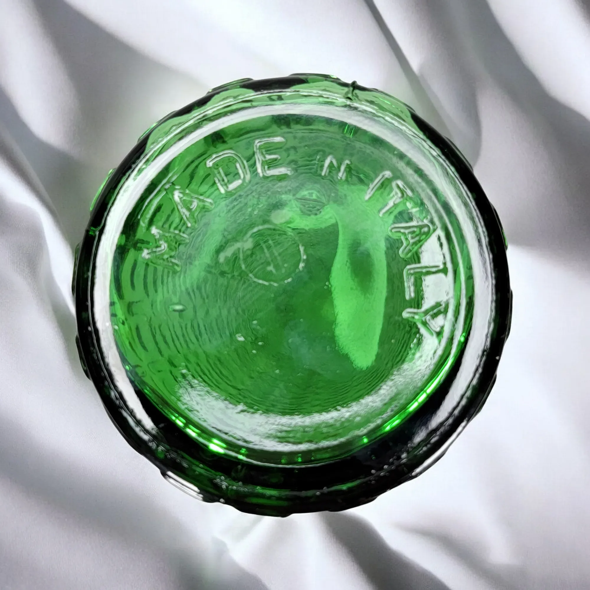 Vintage Empoli Glass Italy Green Decanter Bottle - View 10