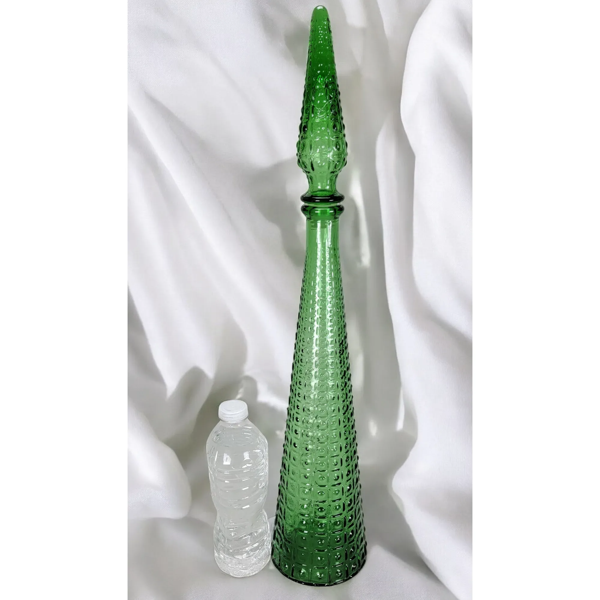 Vintage Empoli Glass Italy Green Decanter Bottle - View 3