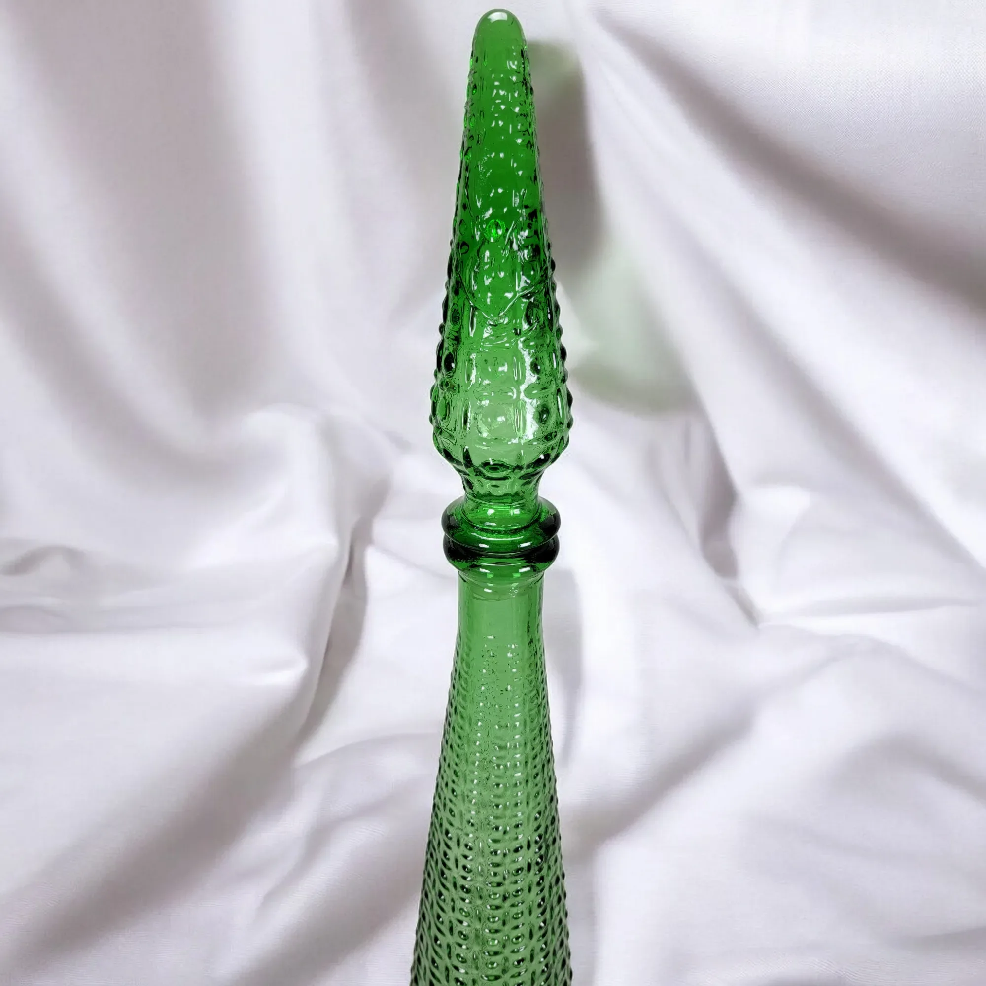Vintage Empoli Glass Italy Green Decanter Bottle - View 4