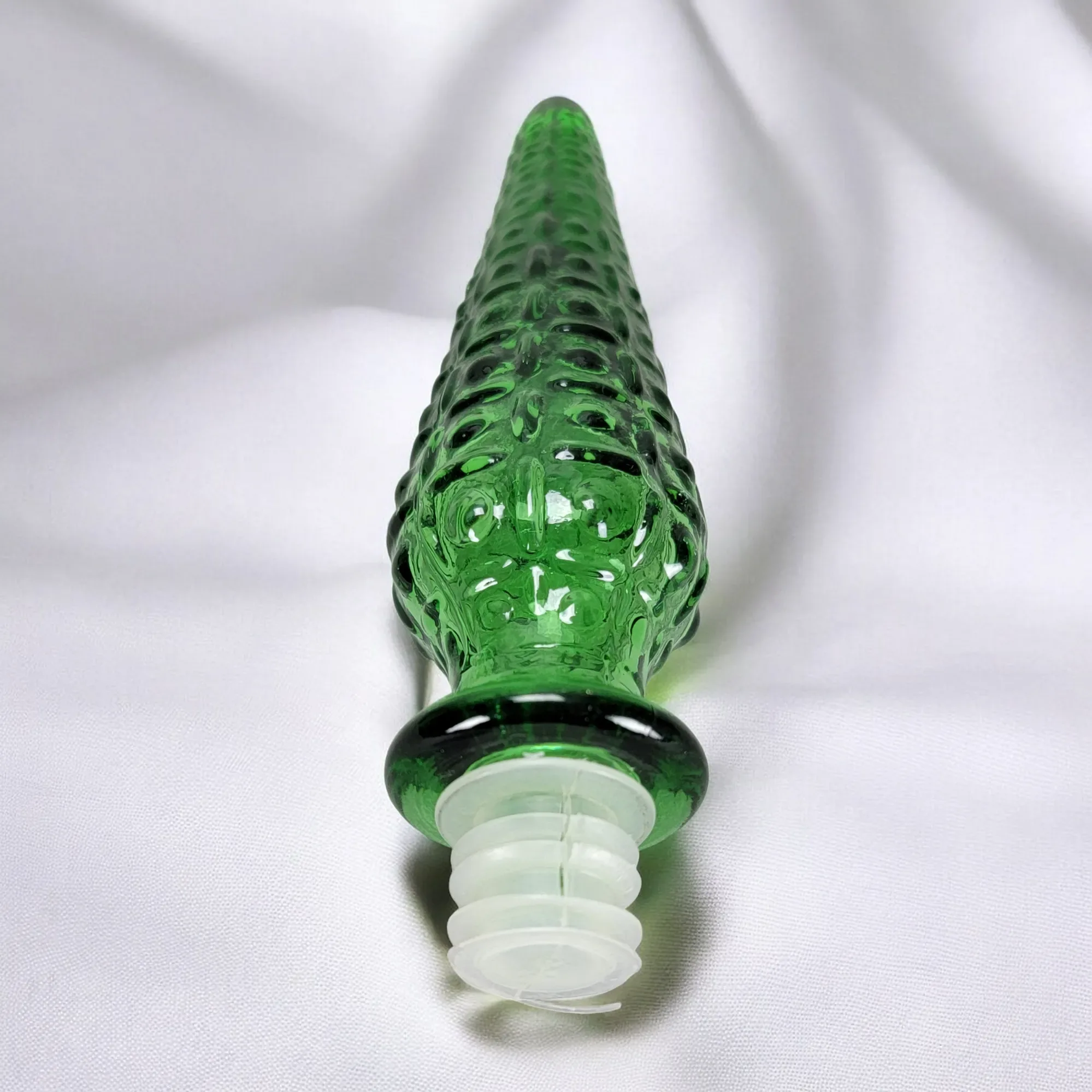 Vintage Empoli Glass Italy Green Decanter Bottle - View 7