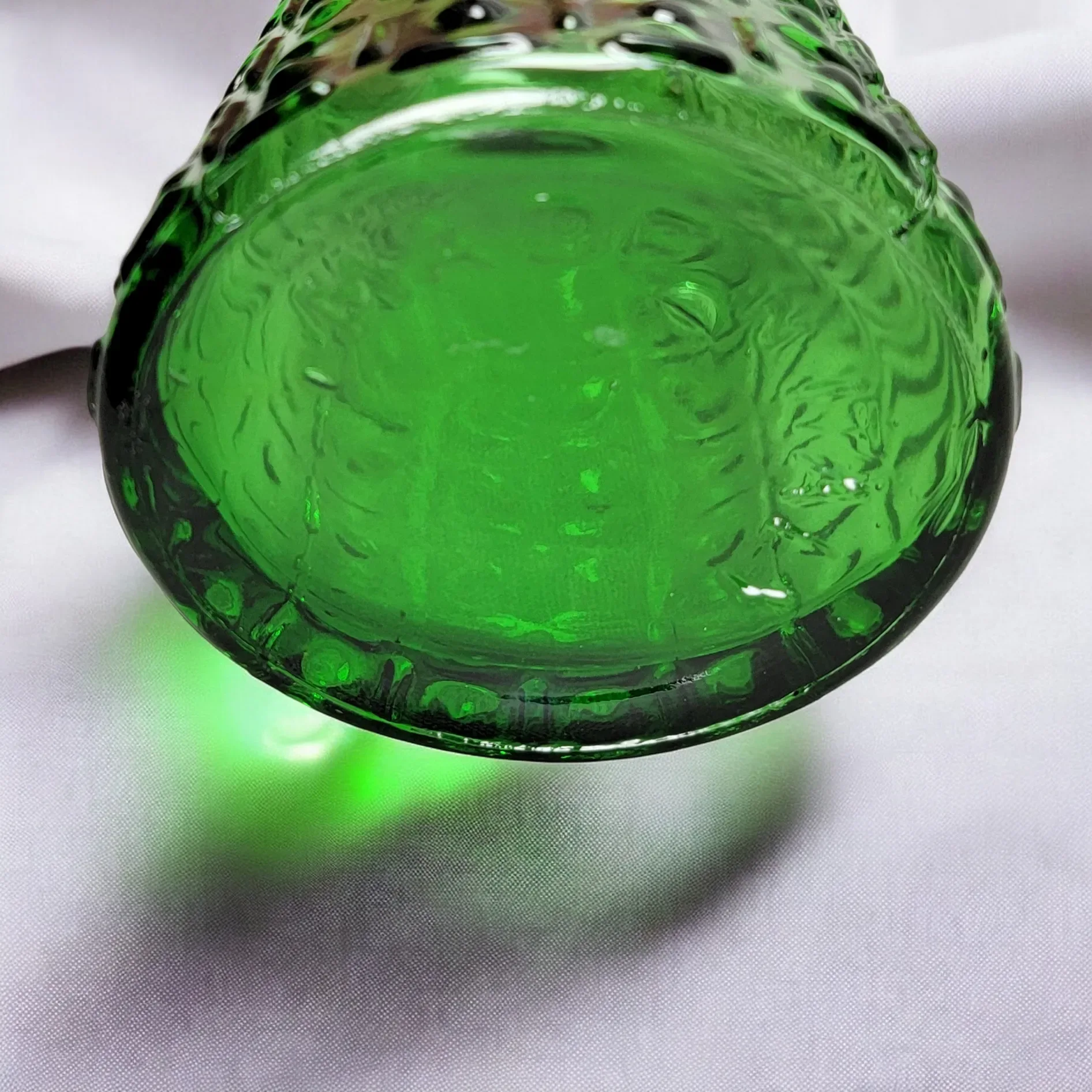 Vintage Empoli Glass Italy Green Decanter Bottle - View 9