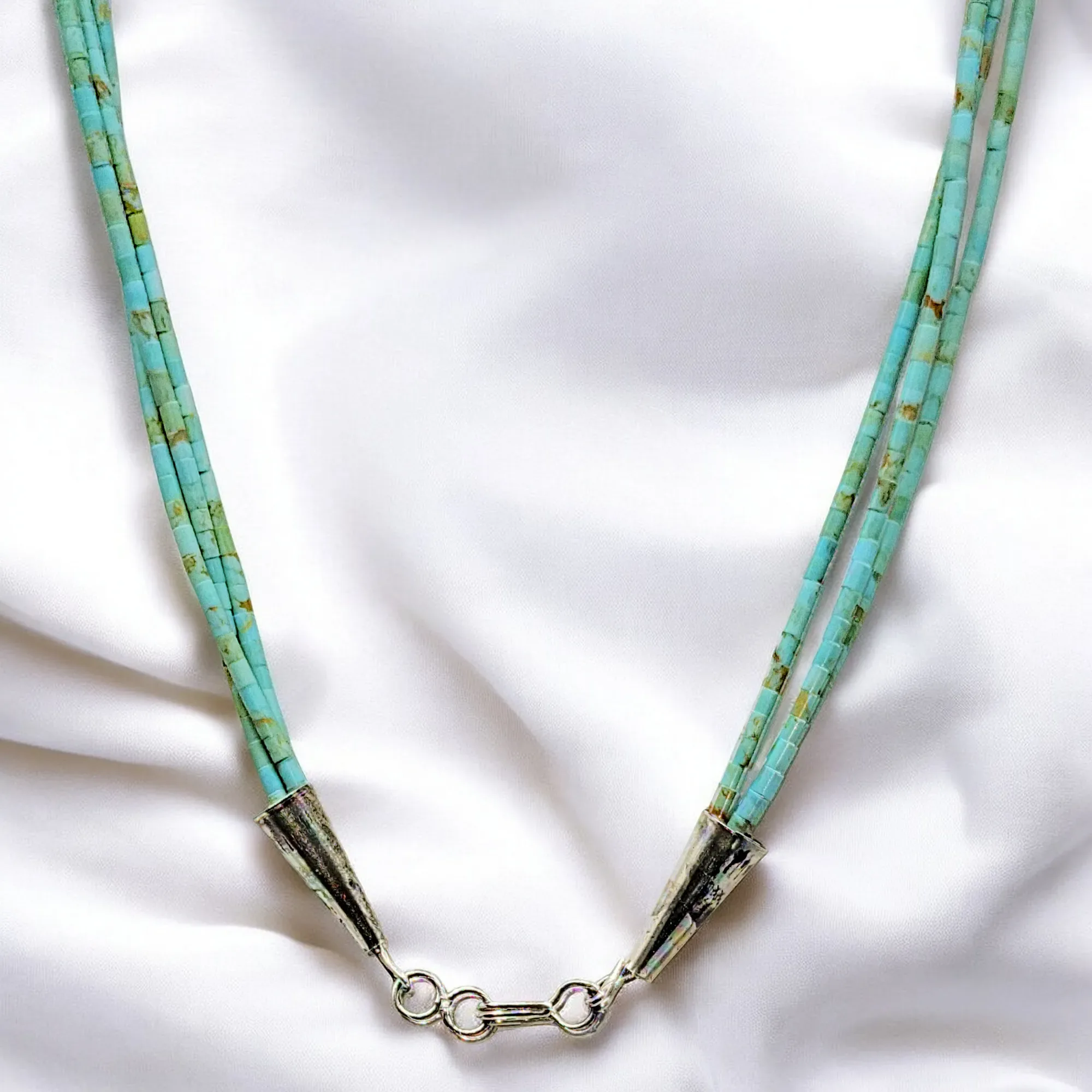 Harry Spencer Carved Eagle in Flight Turquoise Necklace - Sterling Silver - Navajo - View 6