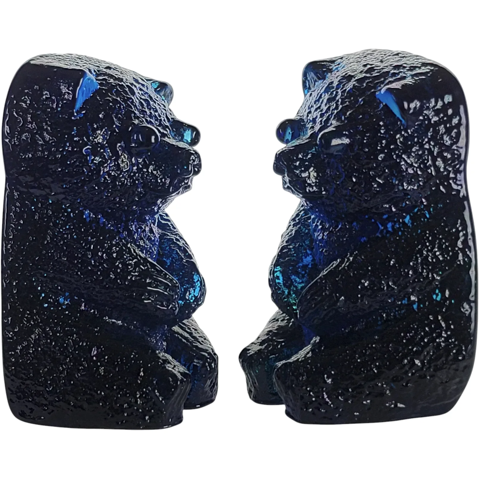 Pair Blenko 1980s VC Blue #836 Bears