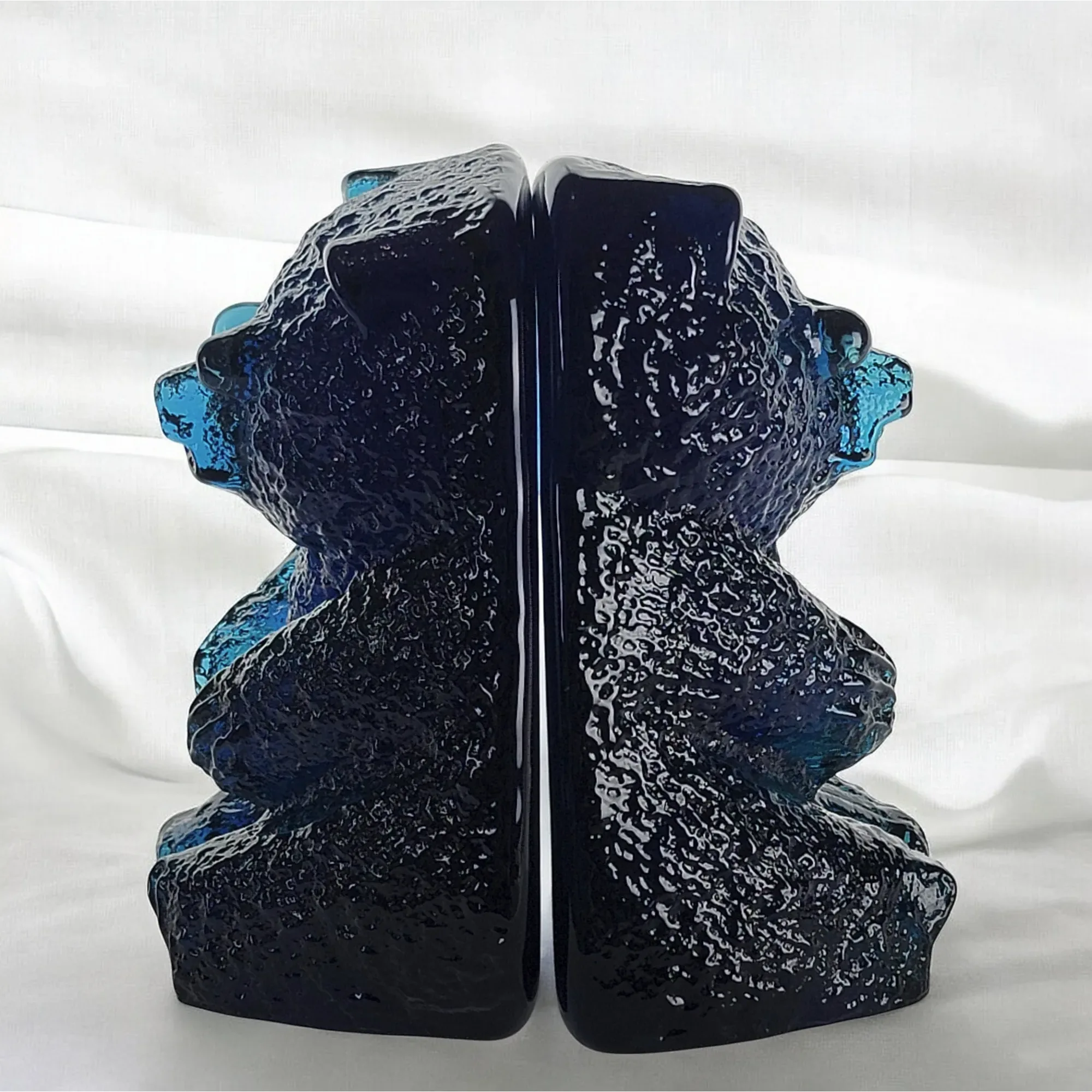 Pair Blenko 1980s VC Blue #836 Bears - View 6