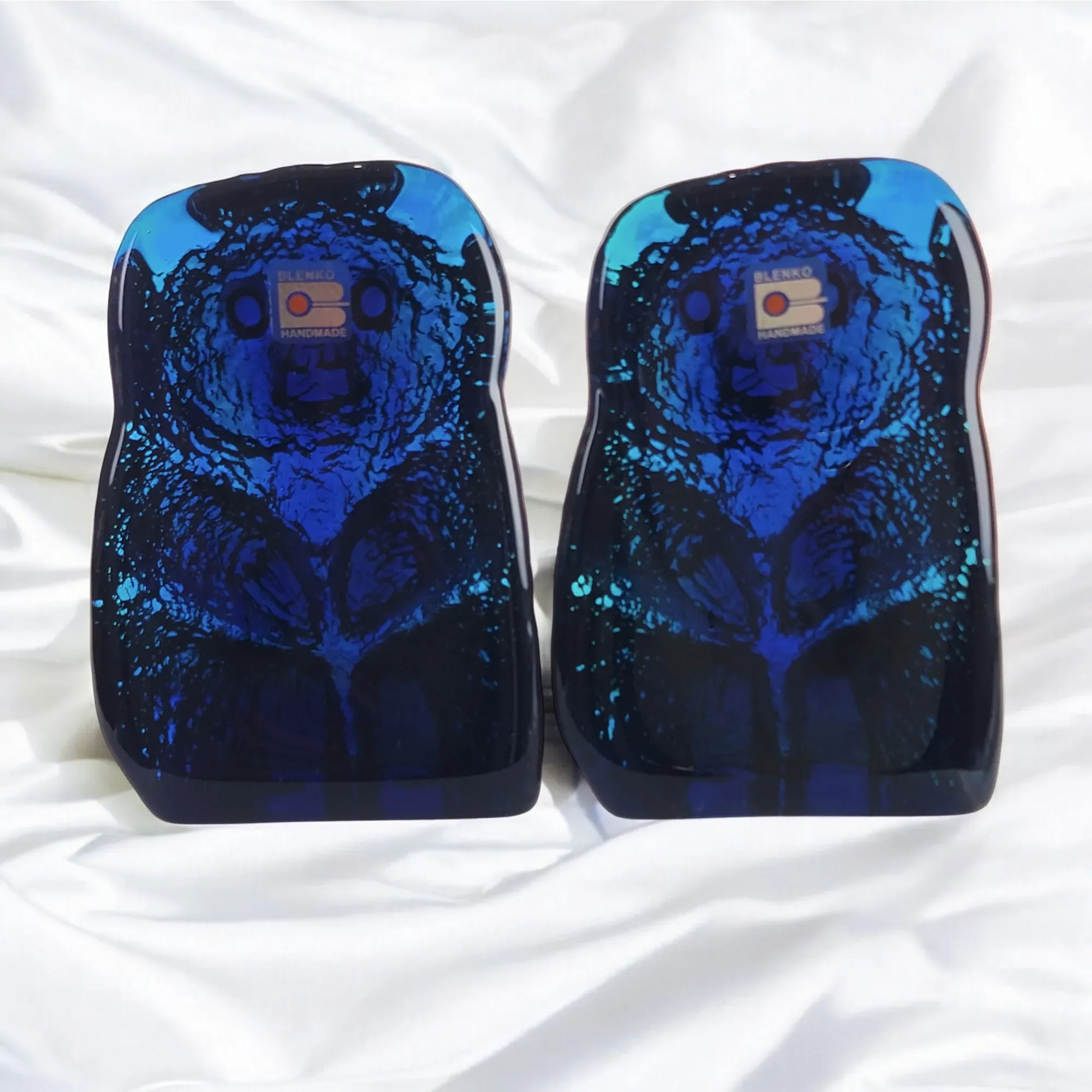 Pair Blenko 1980s VC Blue #836 Bears - View 9