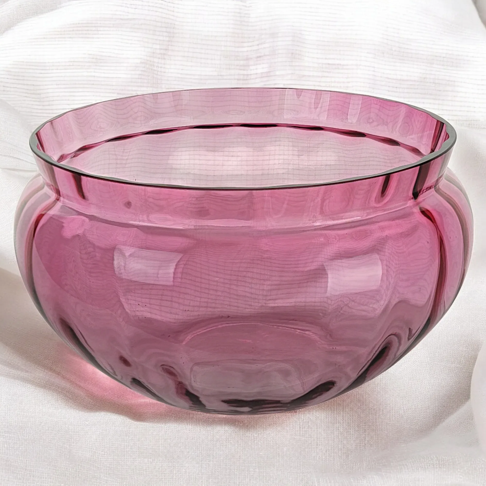 Vintage Pilgrim Cranberry Glass Bowl - View 2