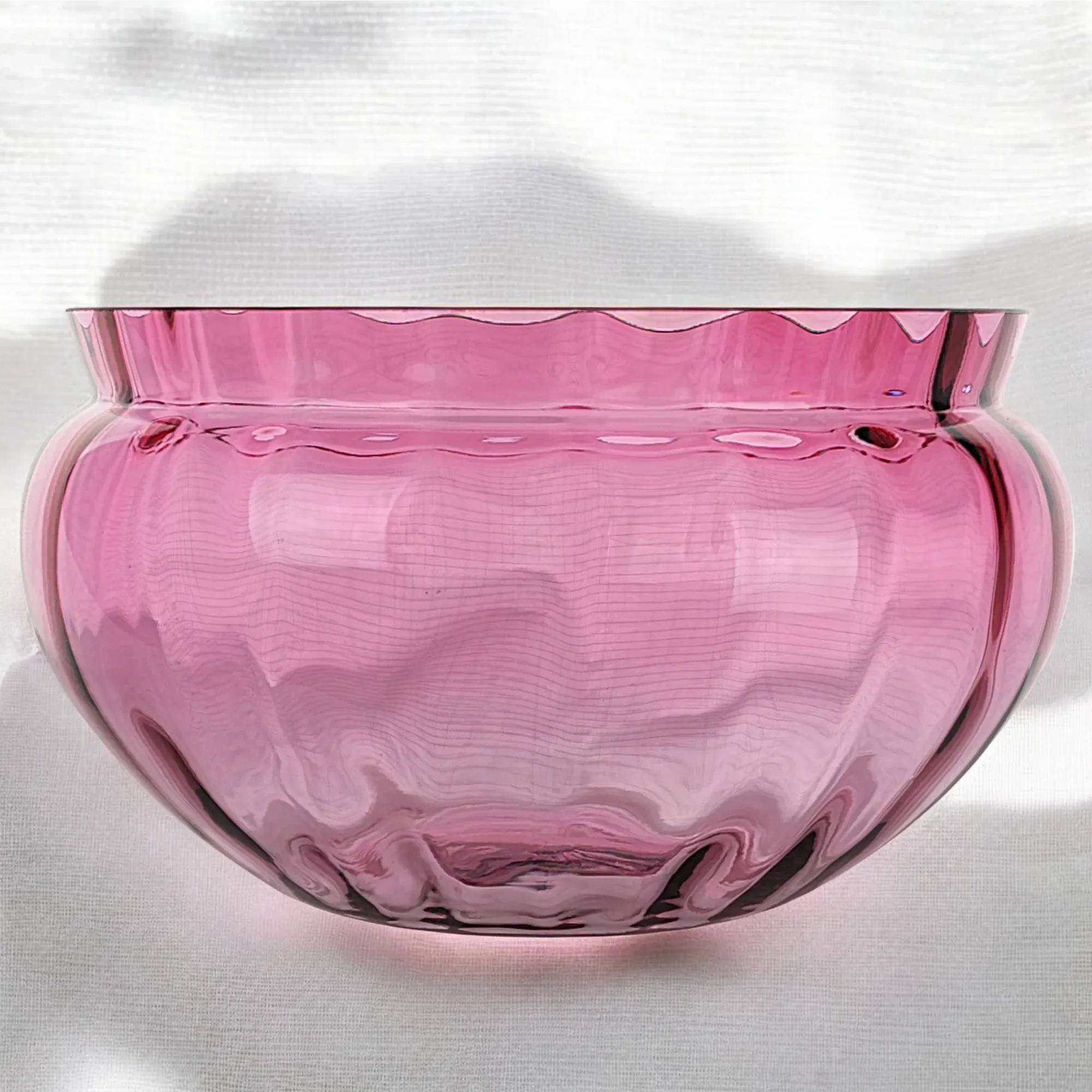 Vintage Pilgrim Cranberry Glass Bowl - View 3