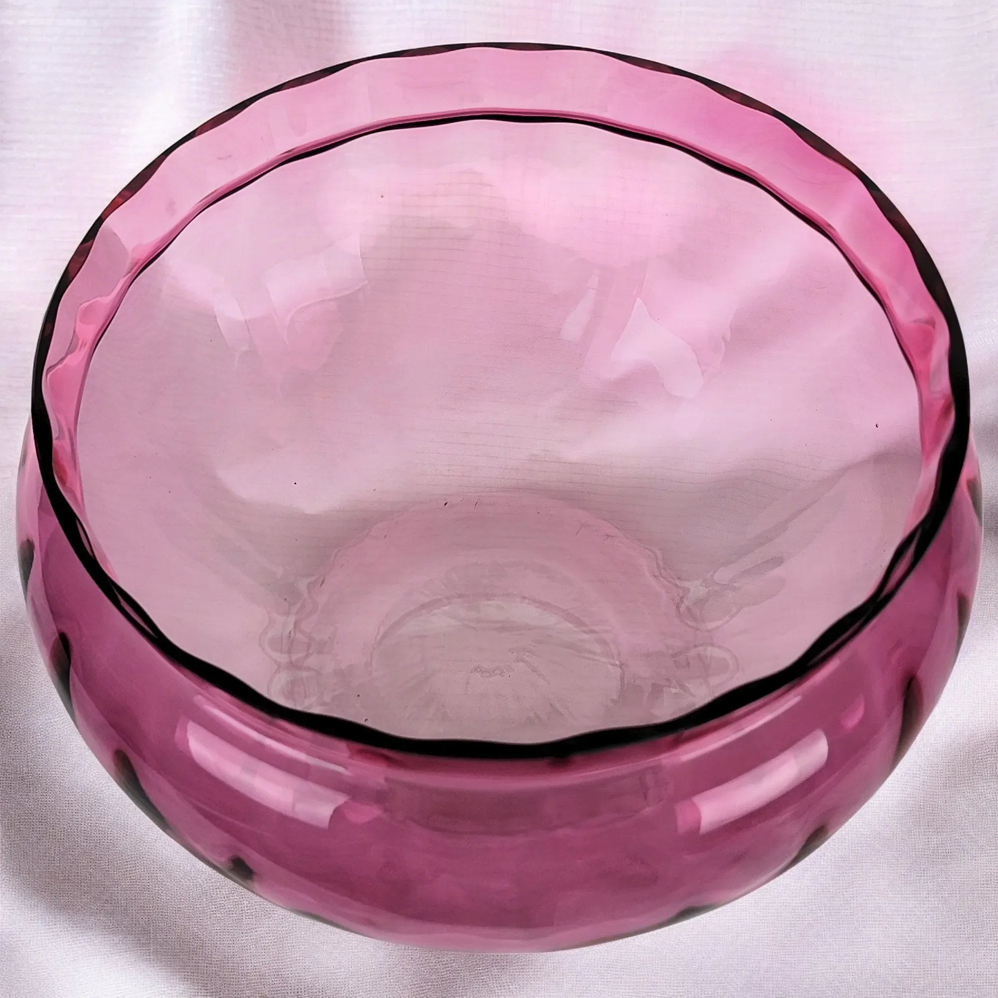 Vintage Pilgrim Cranberry Glass Bowl - View 4