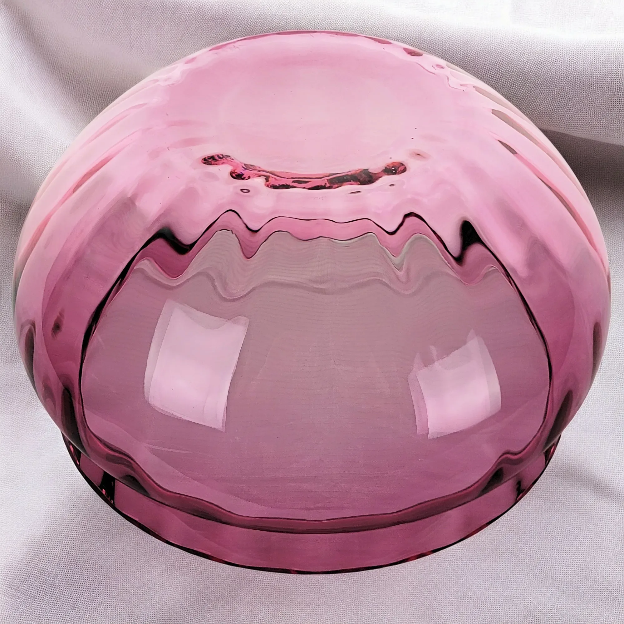 Vintage Pilgrim Cranberry Glass Bowl - View 7