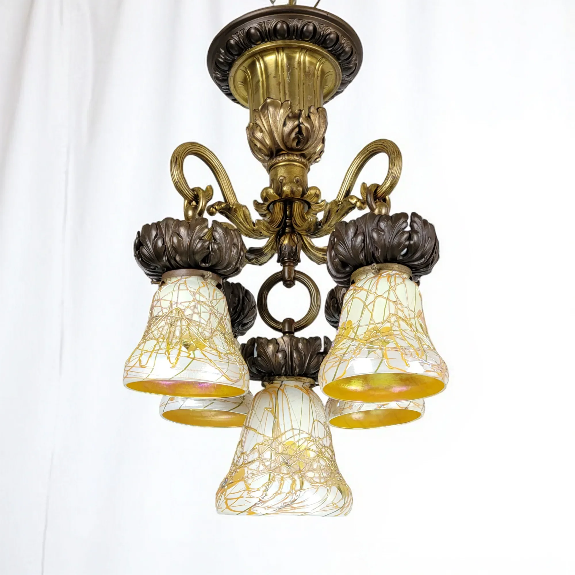 Antique Bronze E. F. Caldwell 5 Light Fixture - Petite - View 2