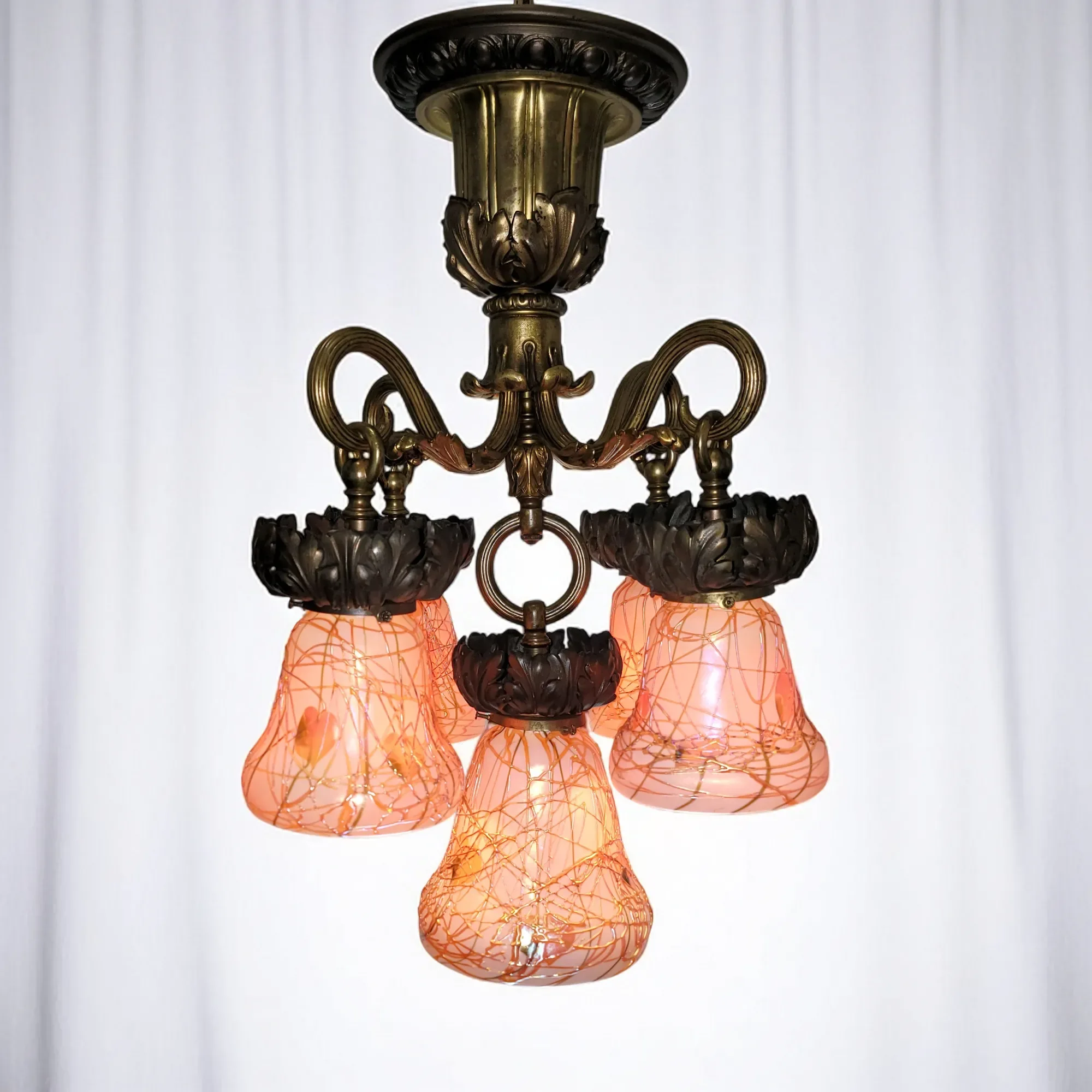 Antique Bronze E. F. Caldwell 5 Light Fixture - Petite - View 4