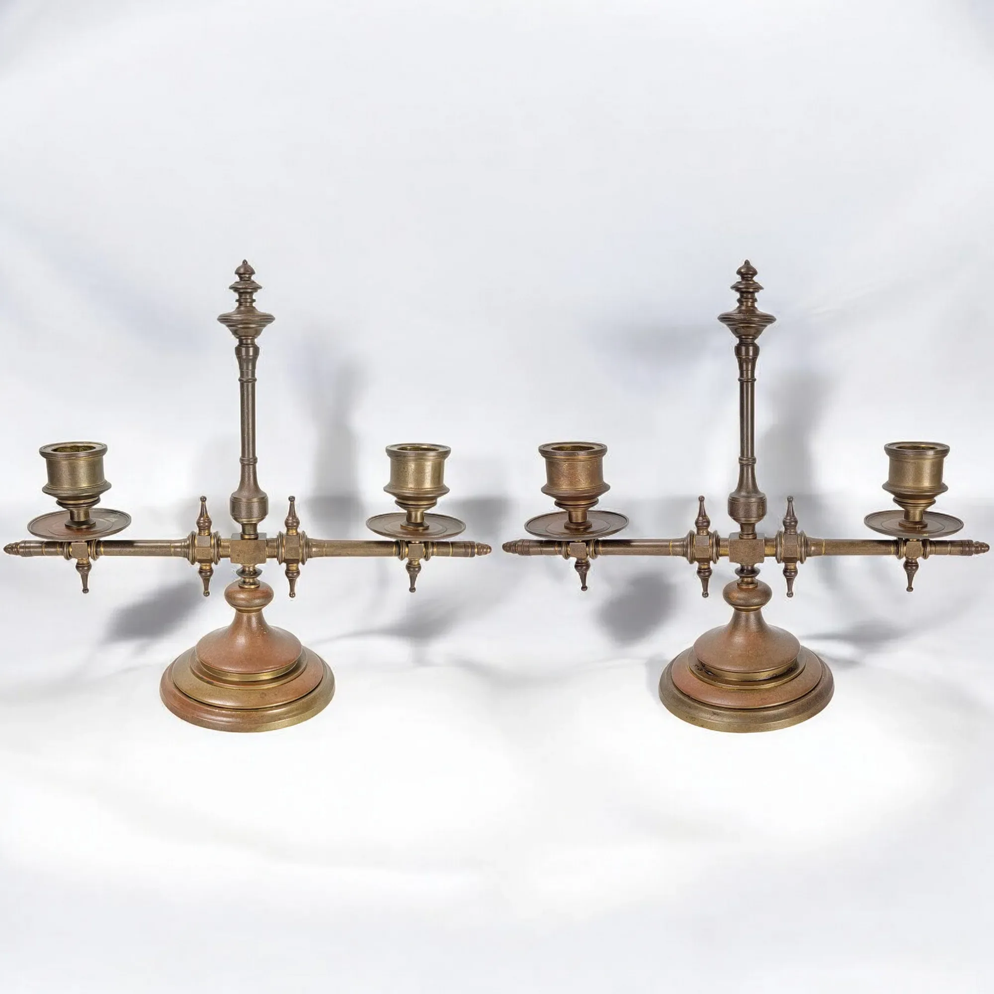 Pair of Antique Bronze Candelabra – Aesthetic Movement – Never Electrified - View 2