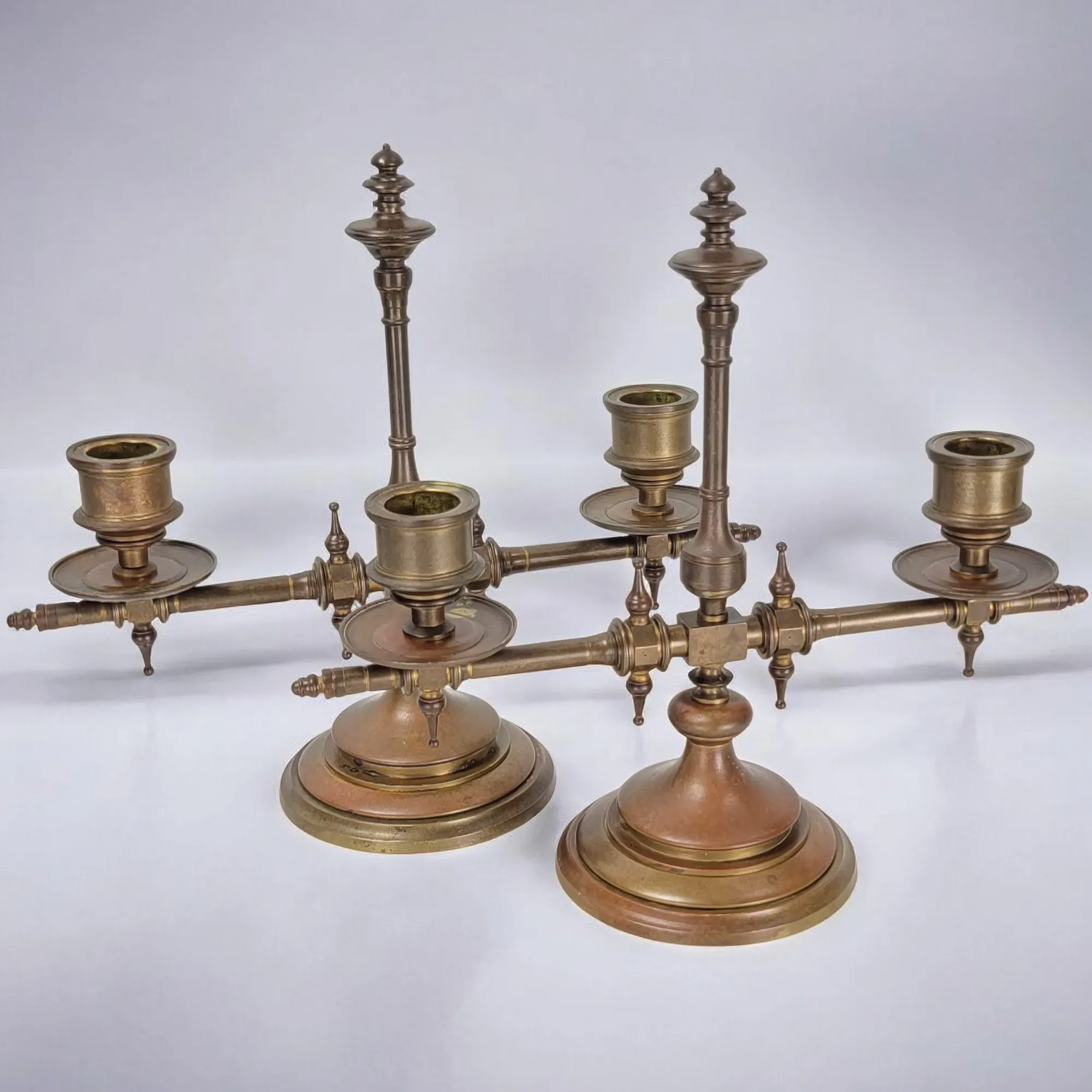 Pair of Antique Bronze Candelabra – Aesthetic Movement – Never Electrified - View 3