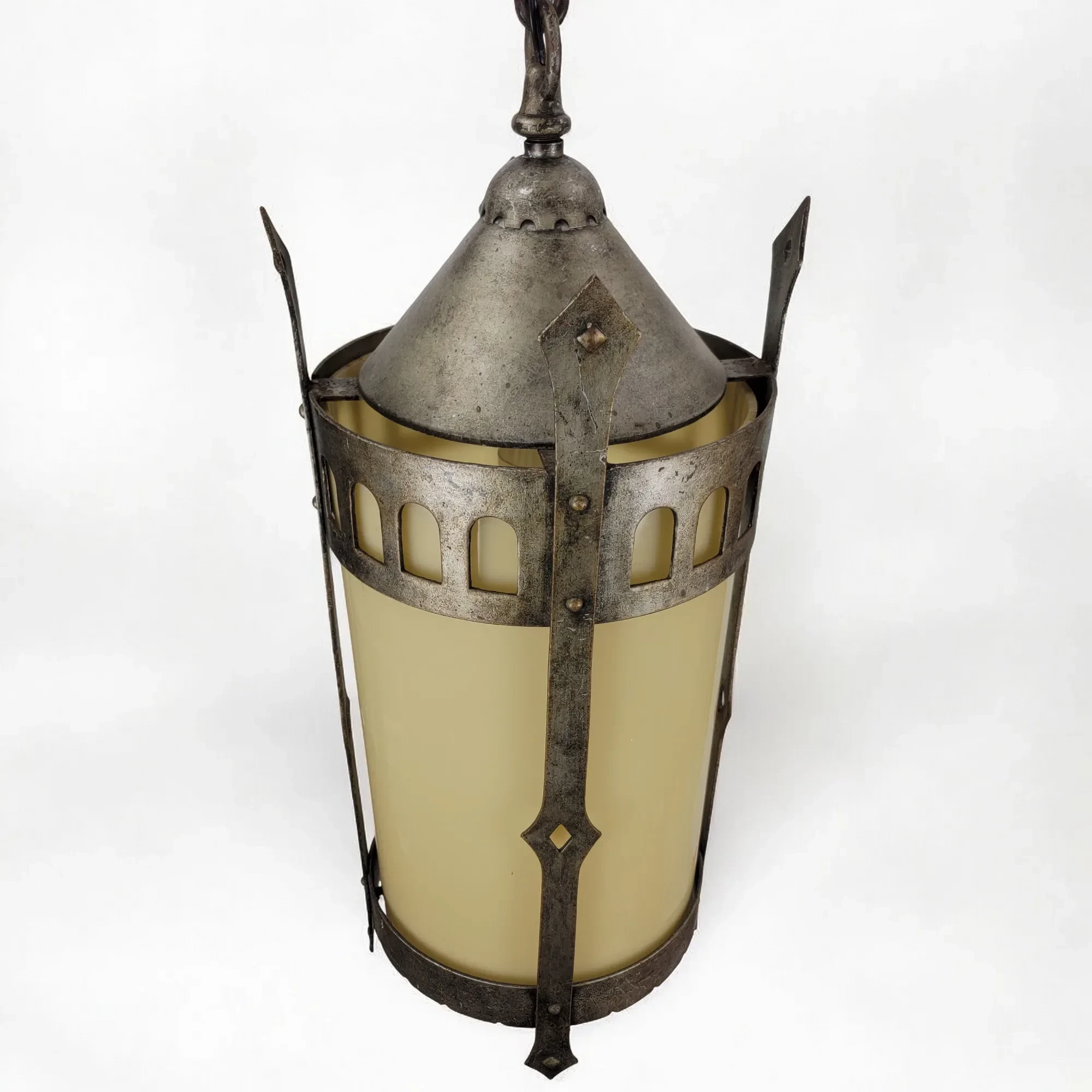 Pair Large Vintage Iron - Gothic Revival - Pendant Lights - View 7