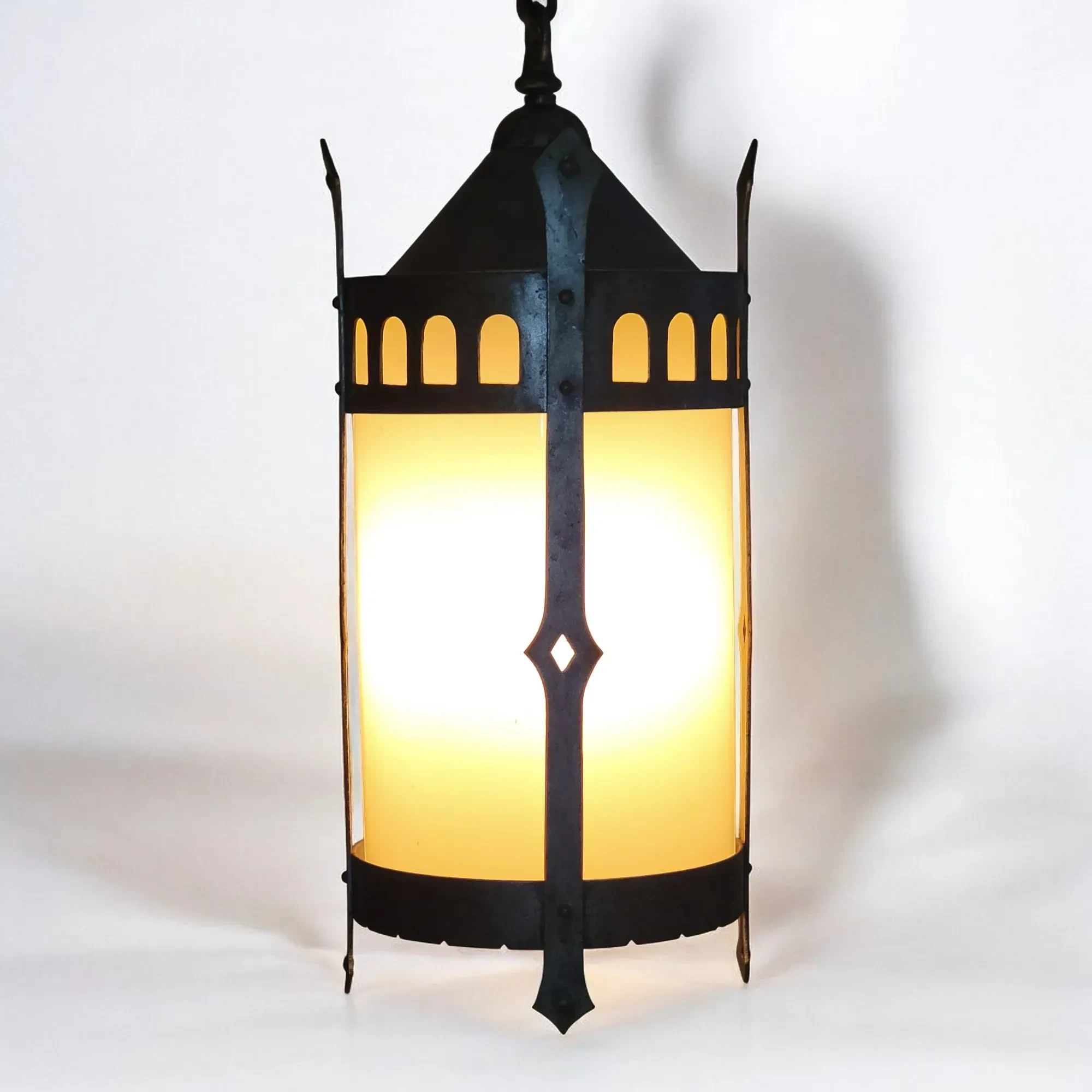 Pair Large Vintage Iron - Gothic Revival - Pendant Lights - View 9